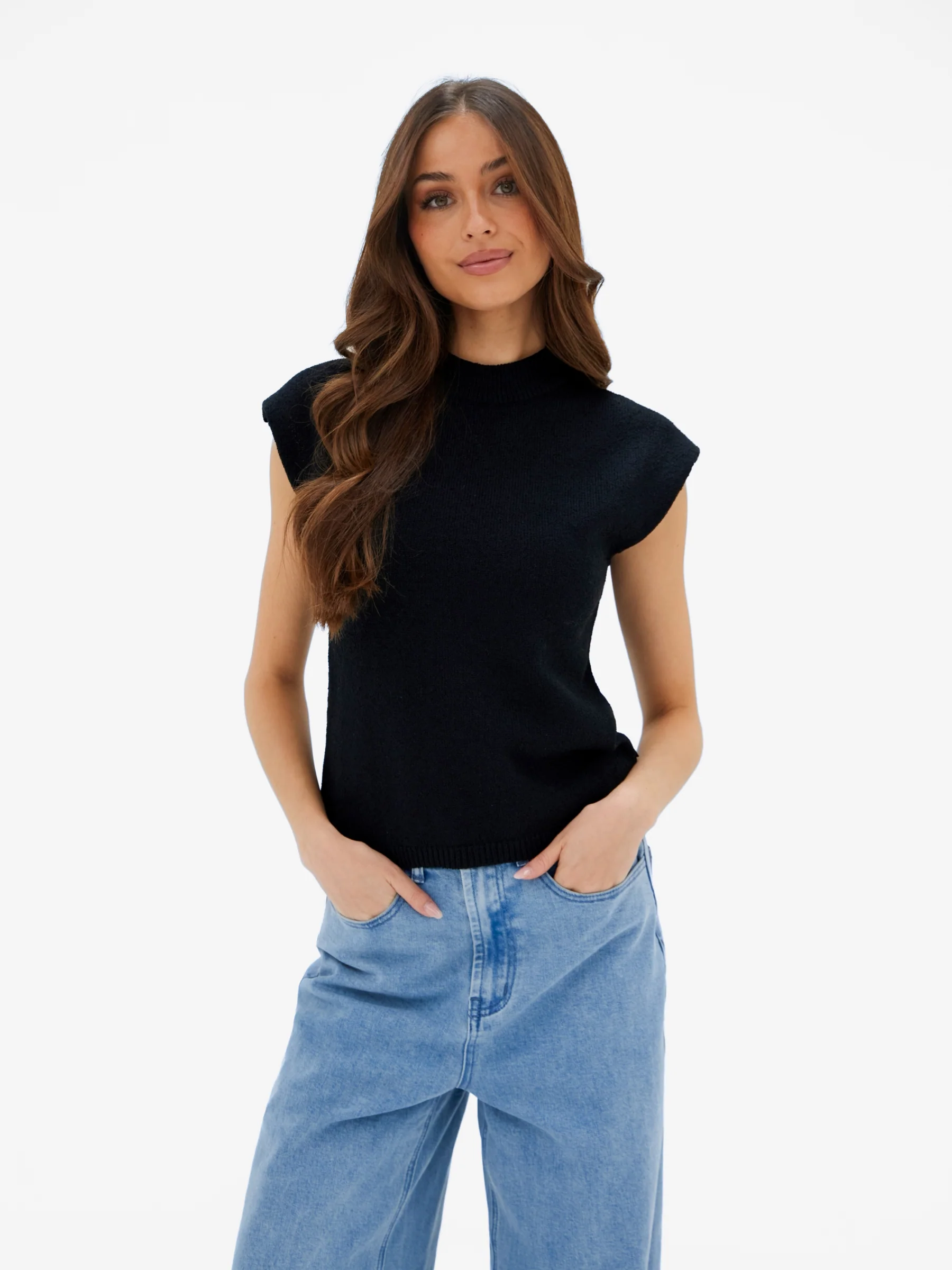 Mae Crochet Vest Top - Black - Image 3