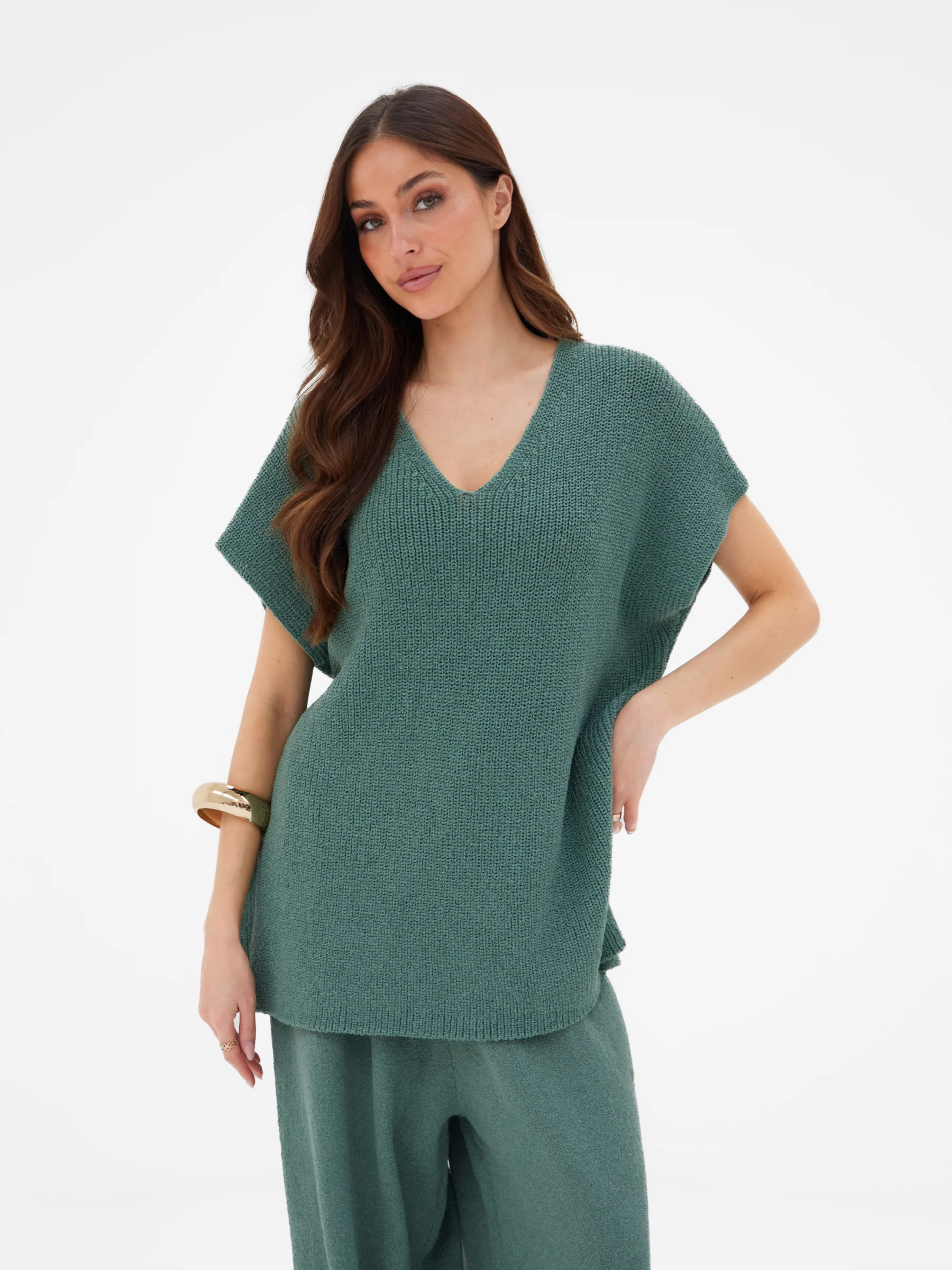 Mae Oversized Crochet Tank Top - Sage Green - Image 6