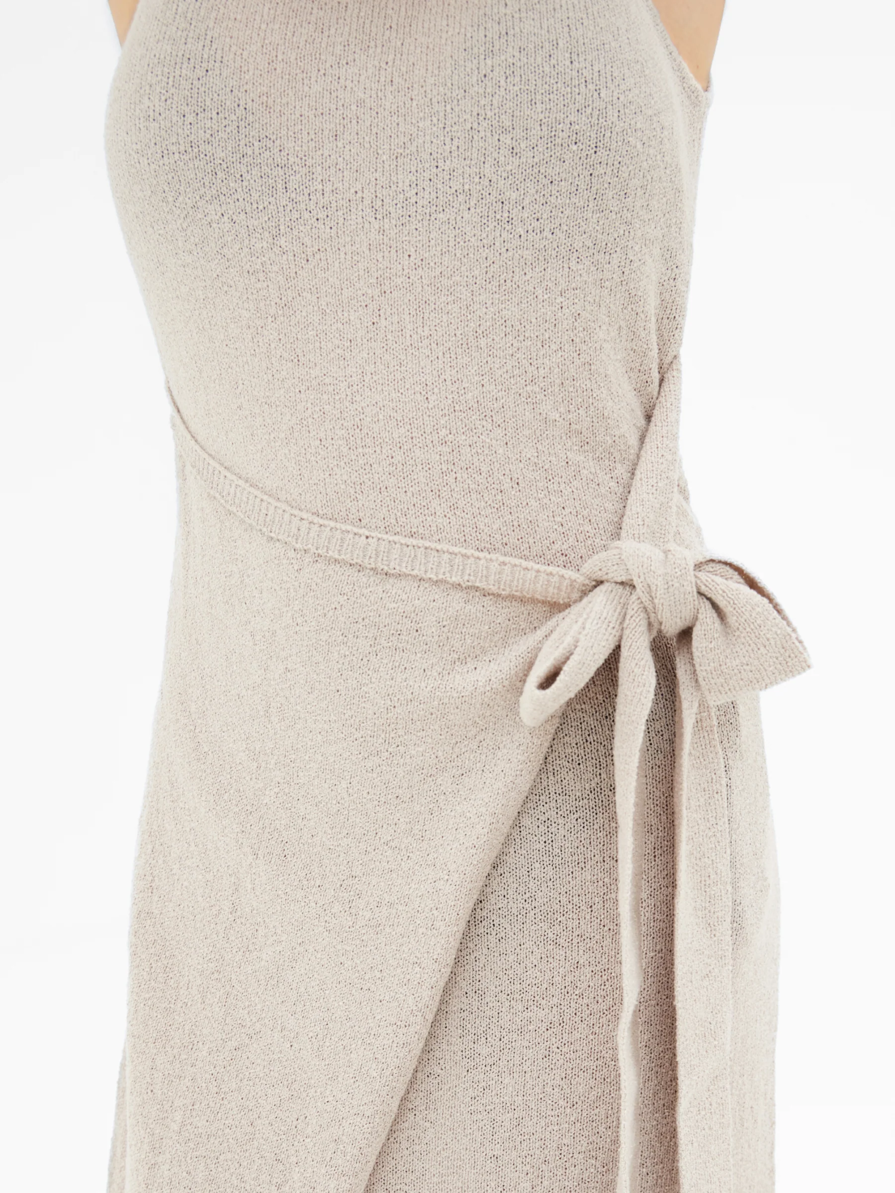 Mae Tied Waist Dress - Taupe - Image 4