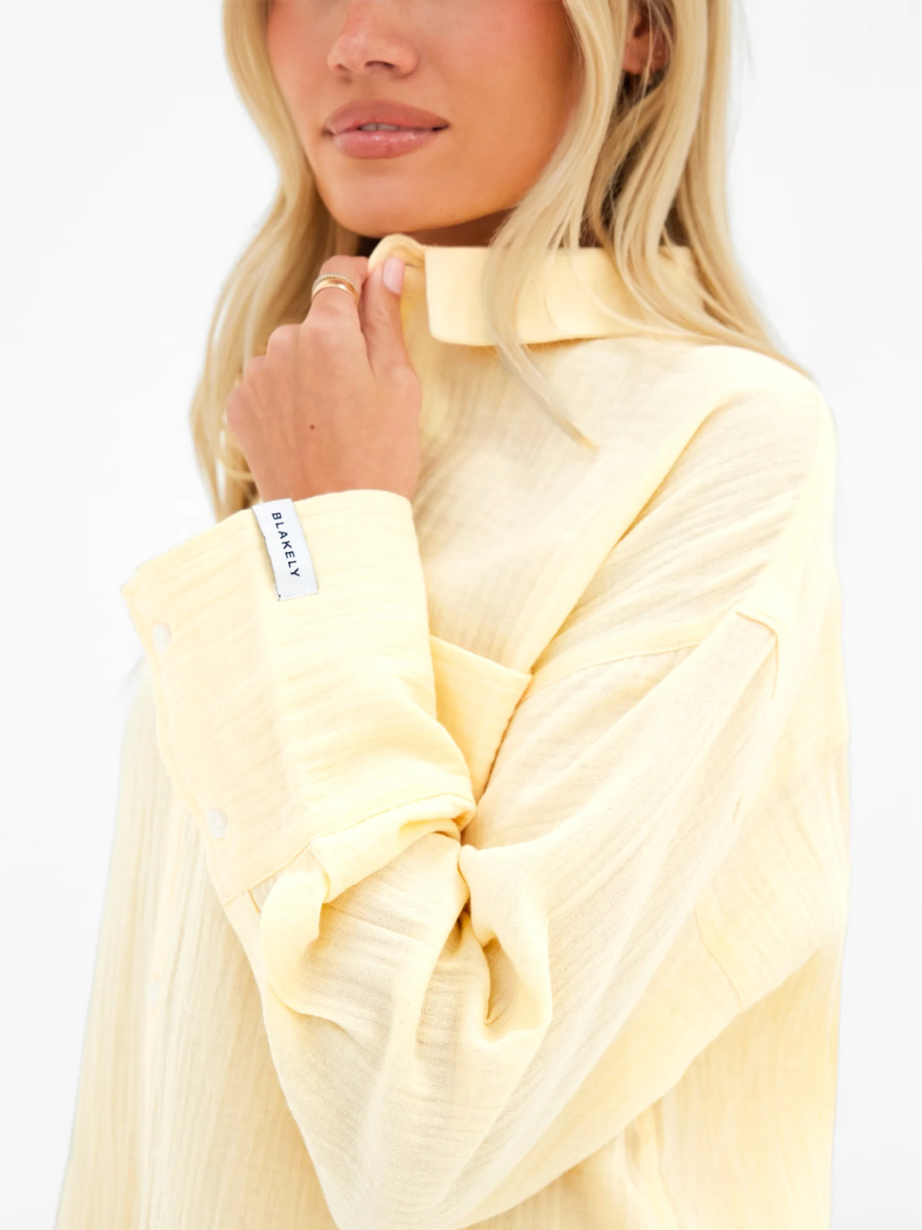 Mila Oversized Shirt - Butter Yellow - Image 7