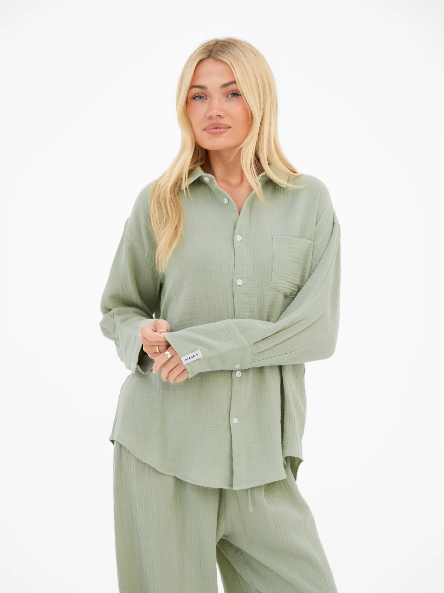 Mila Oversized Shirt - Soft Sage