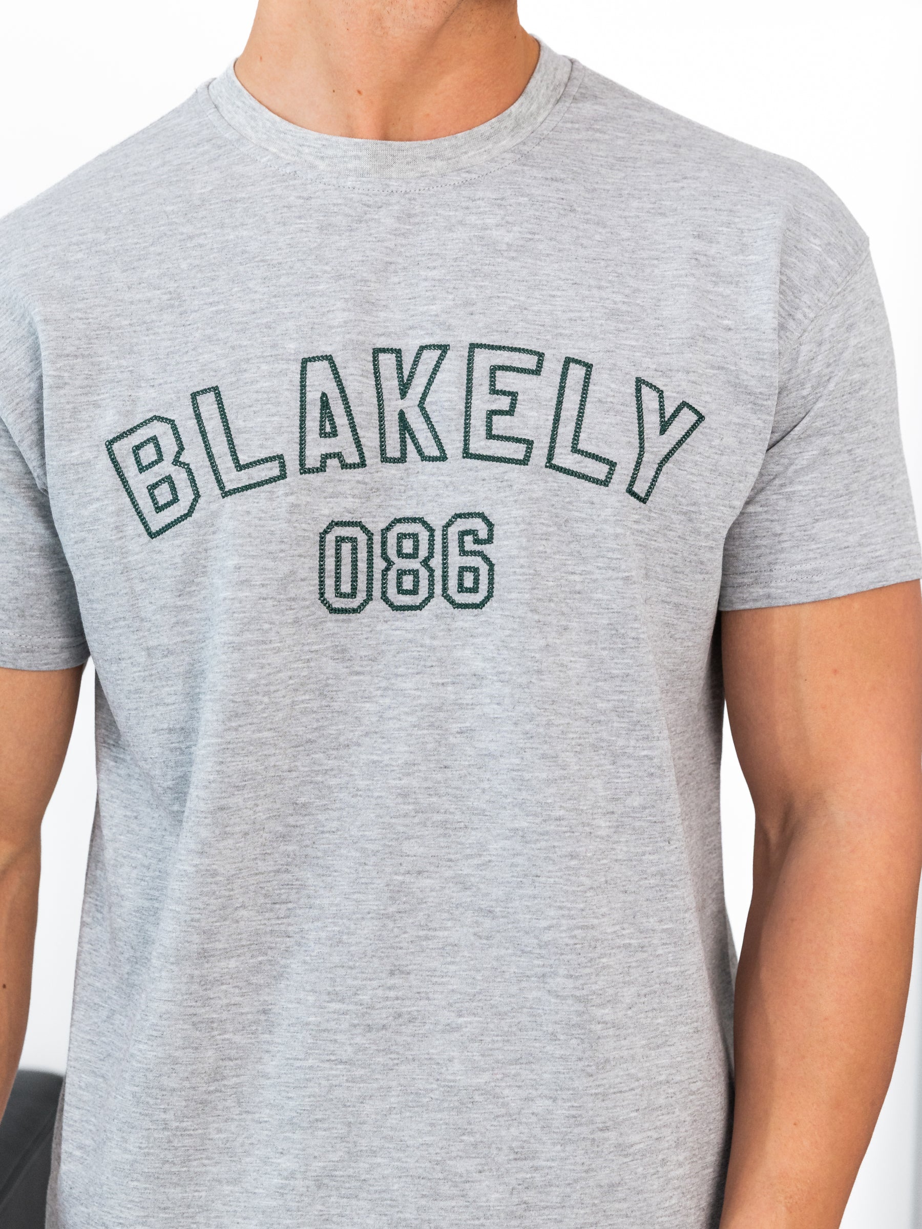 Miles Chain Stitch Relaxed T-Shirt - Marl Grey - Image 4