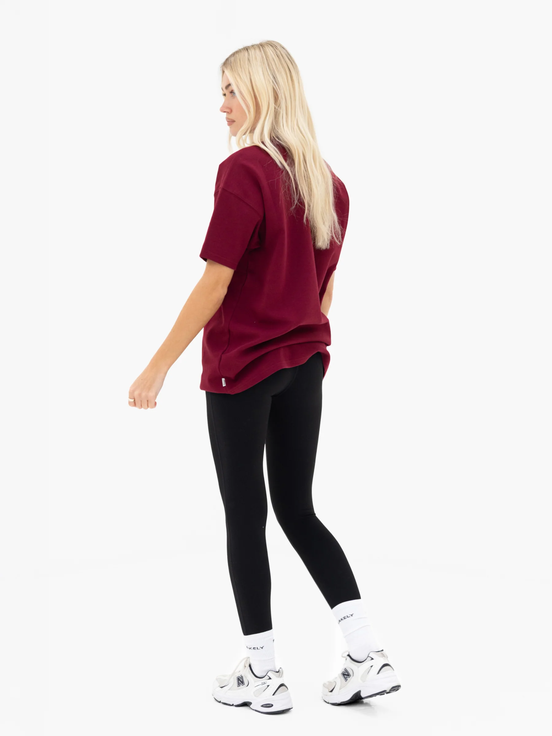Mindy Oversized T-Shirt - Burgundy - Image 4