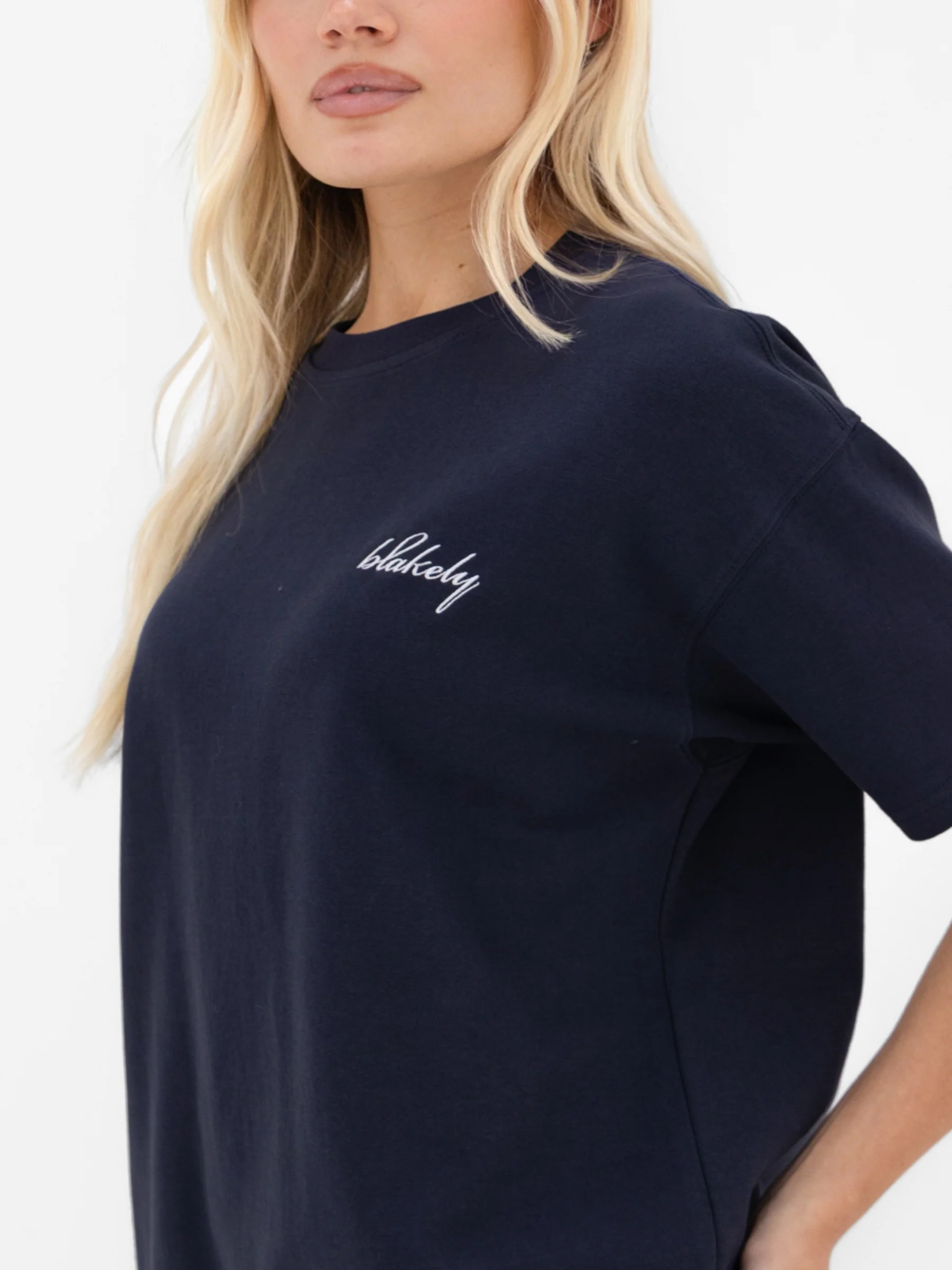 Mindy Oversized T-Shirt - Soft Navy - Image 5