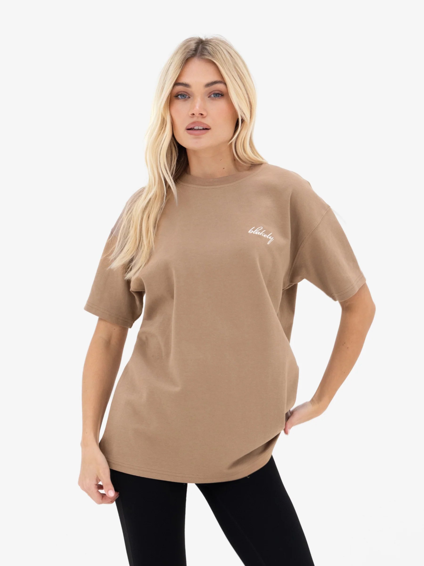 Mindy Oversized T-Shirt - Tan - Image 2