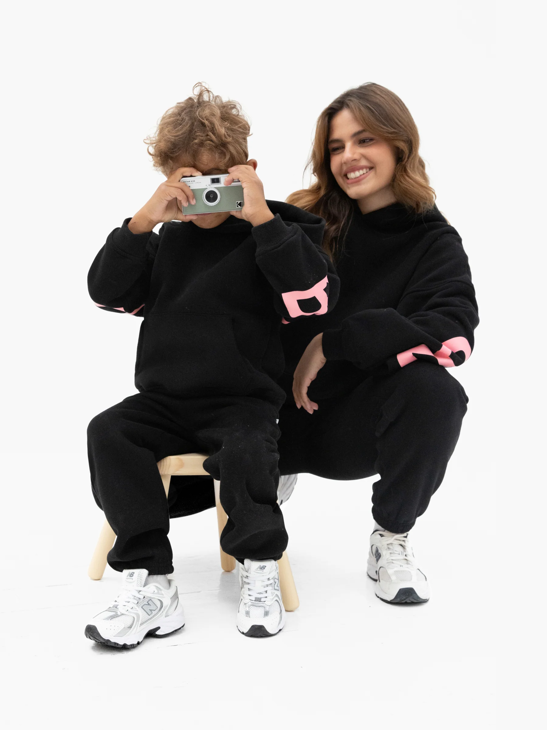 Mini Blakely Hoodie - Black & Pink - Image 3