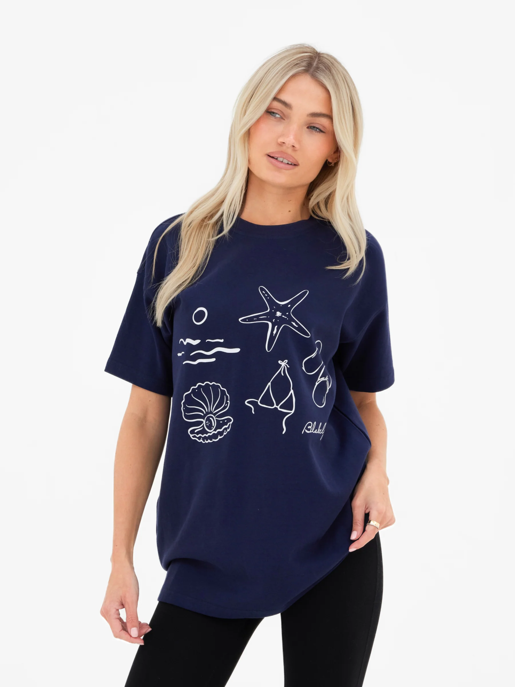 Mira Oversized T-Shirt - Dark Navy - Image 2