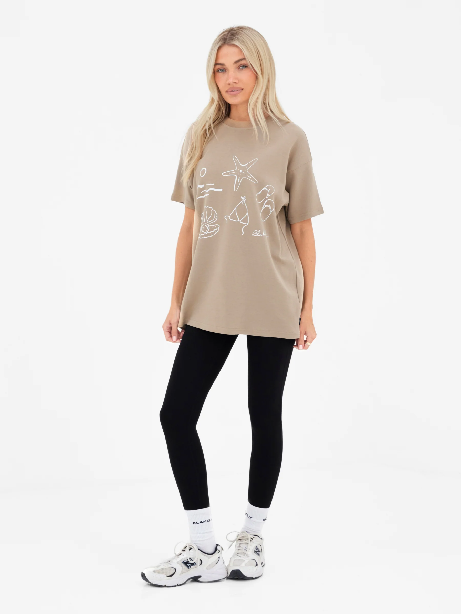 Mira Oversized T-Shirt - Tan - Image 5