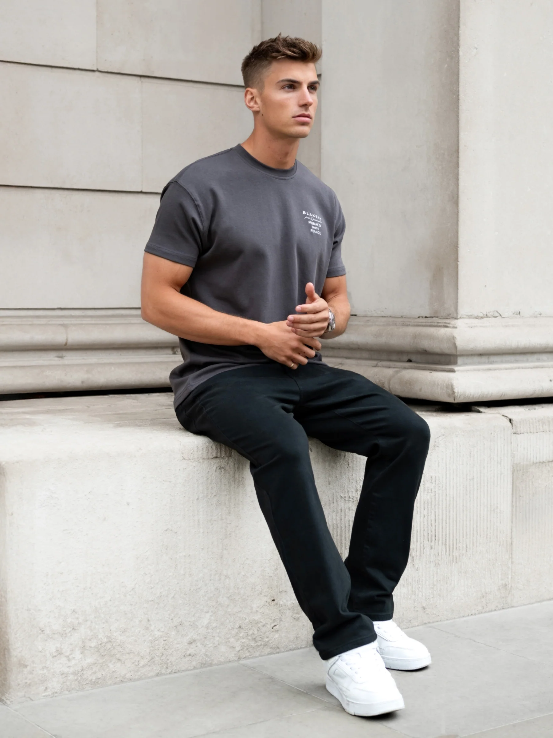 Monaco Relaxed T-Shirt - Charcoal - Image 6