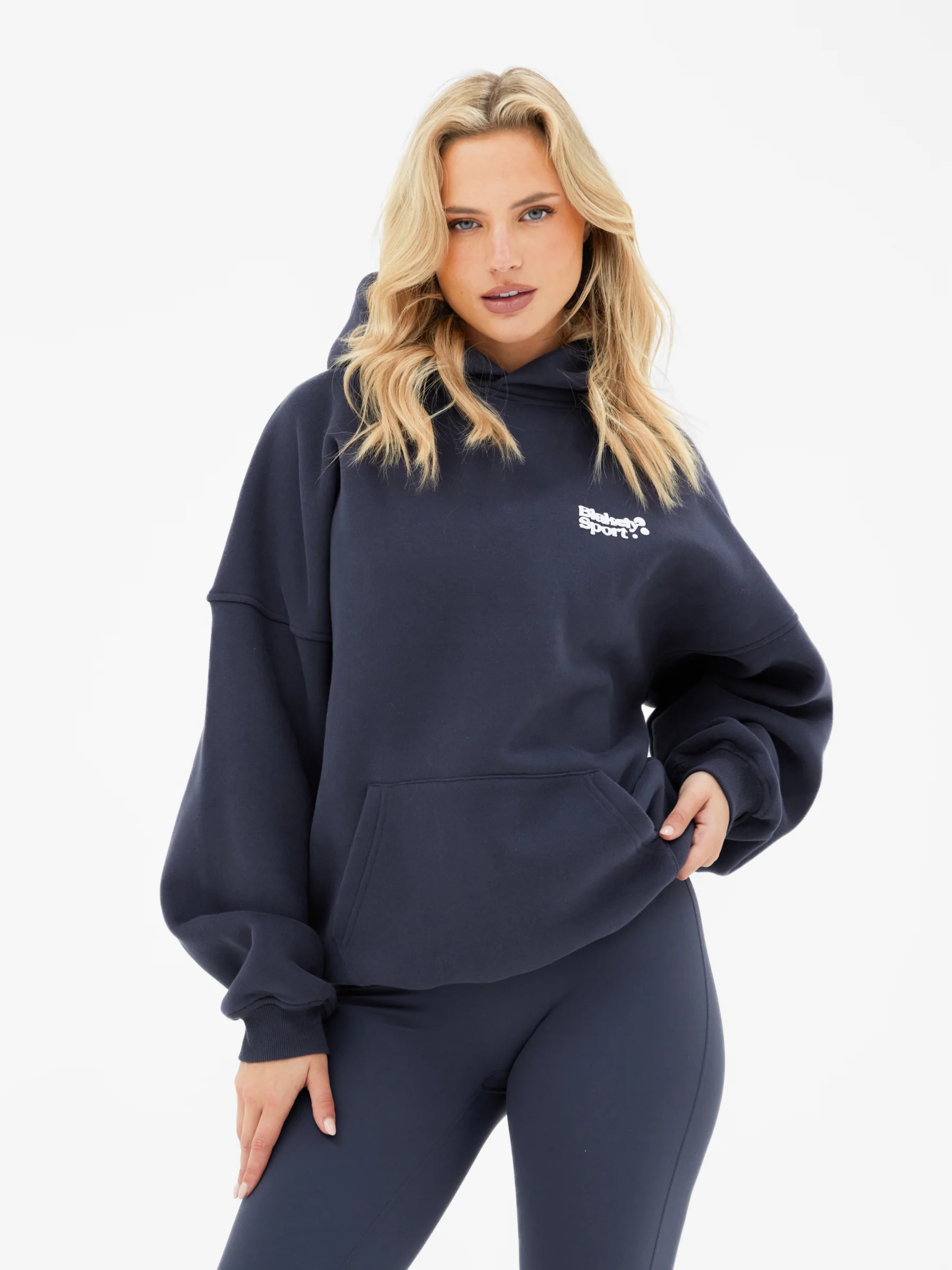 Motion Oversized Hoodie - True Navy - Image 2