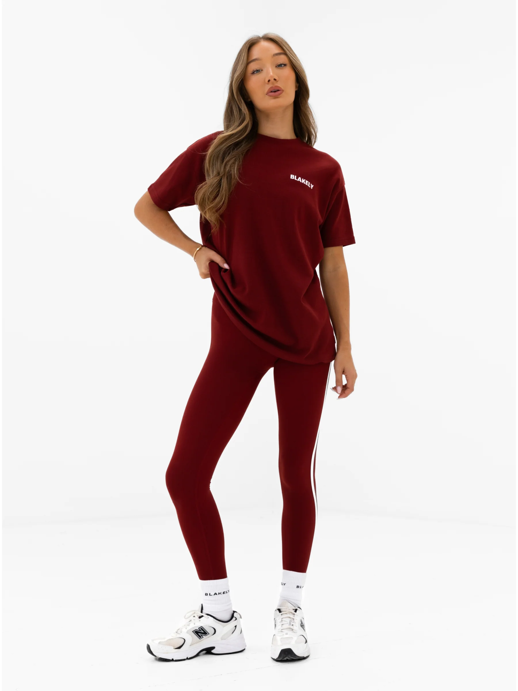 Naomi Oversized T-Shirt - Maroon Red - Image 4