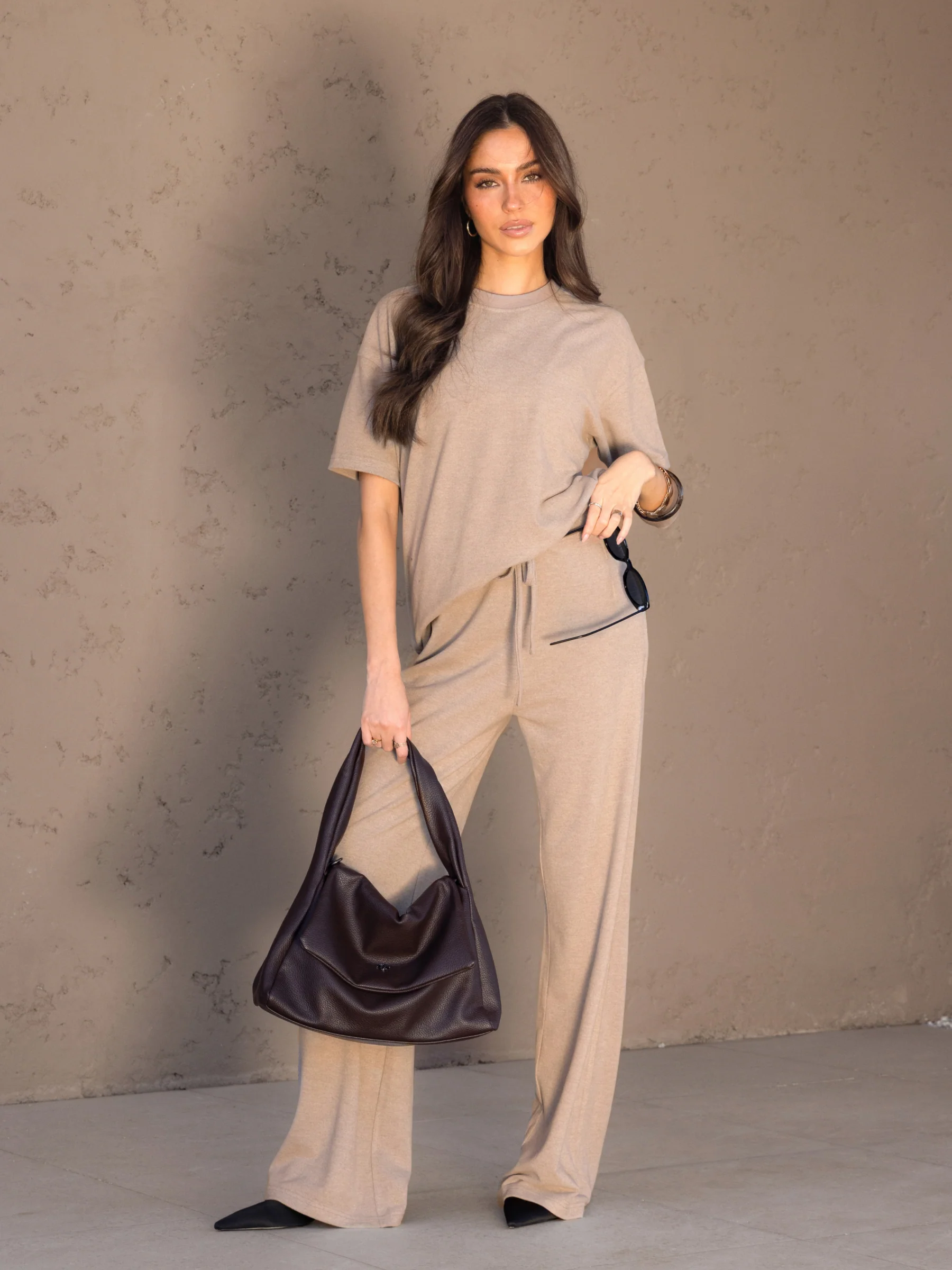 Nellie Oversized T-Shirt - Marl Beige - Image 3