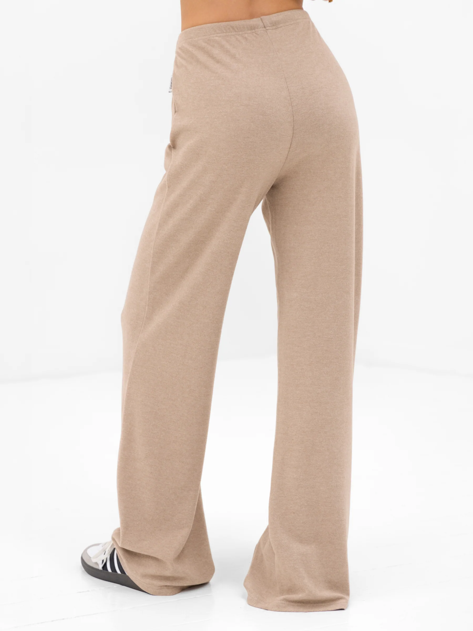 Nellie Wide Leg Trousers - Marl Beige - Image 2