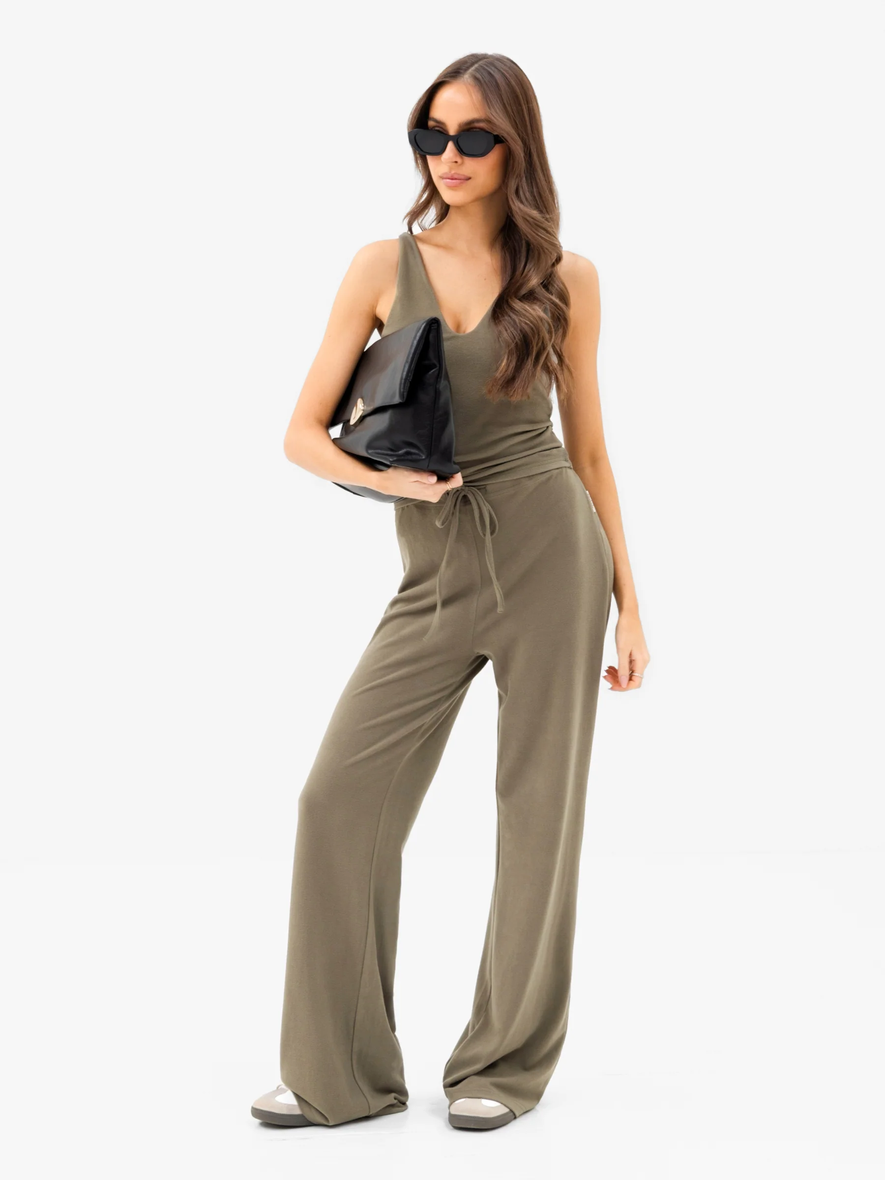 Nellie Wide Leg Trousers - Moss Green - Image 5