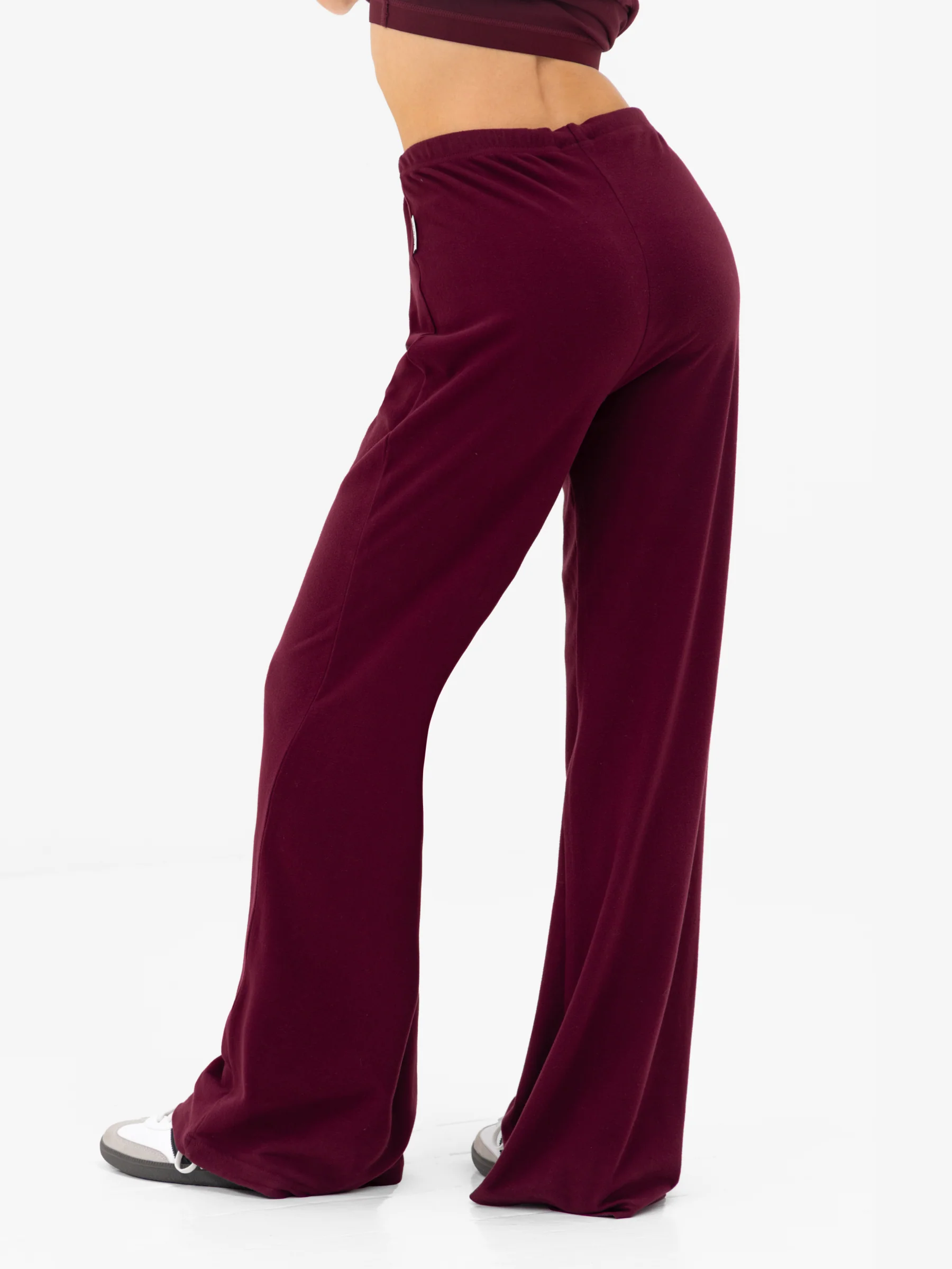 Nellie Wide Leg Trousers - Rich Burgundy - Image 2