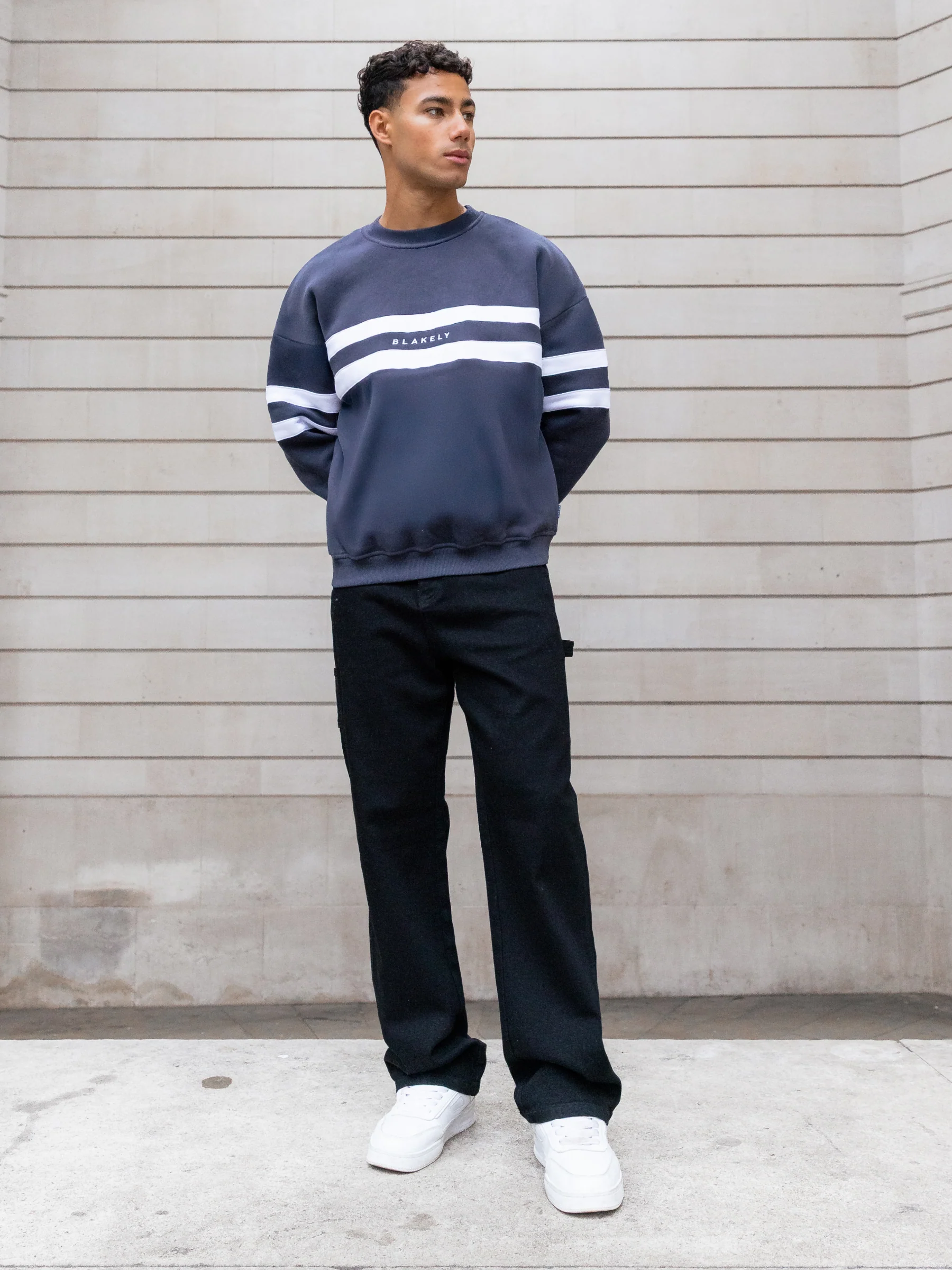 Noah Relaxed Jumper - True Navy - Image 6