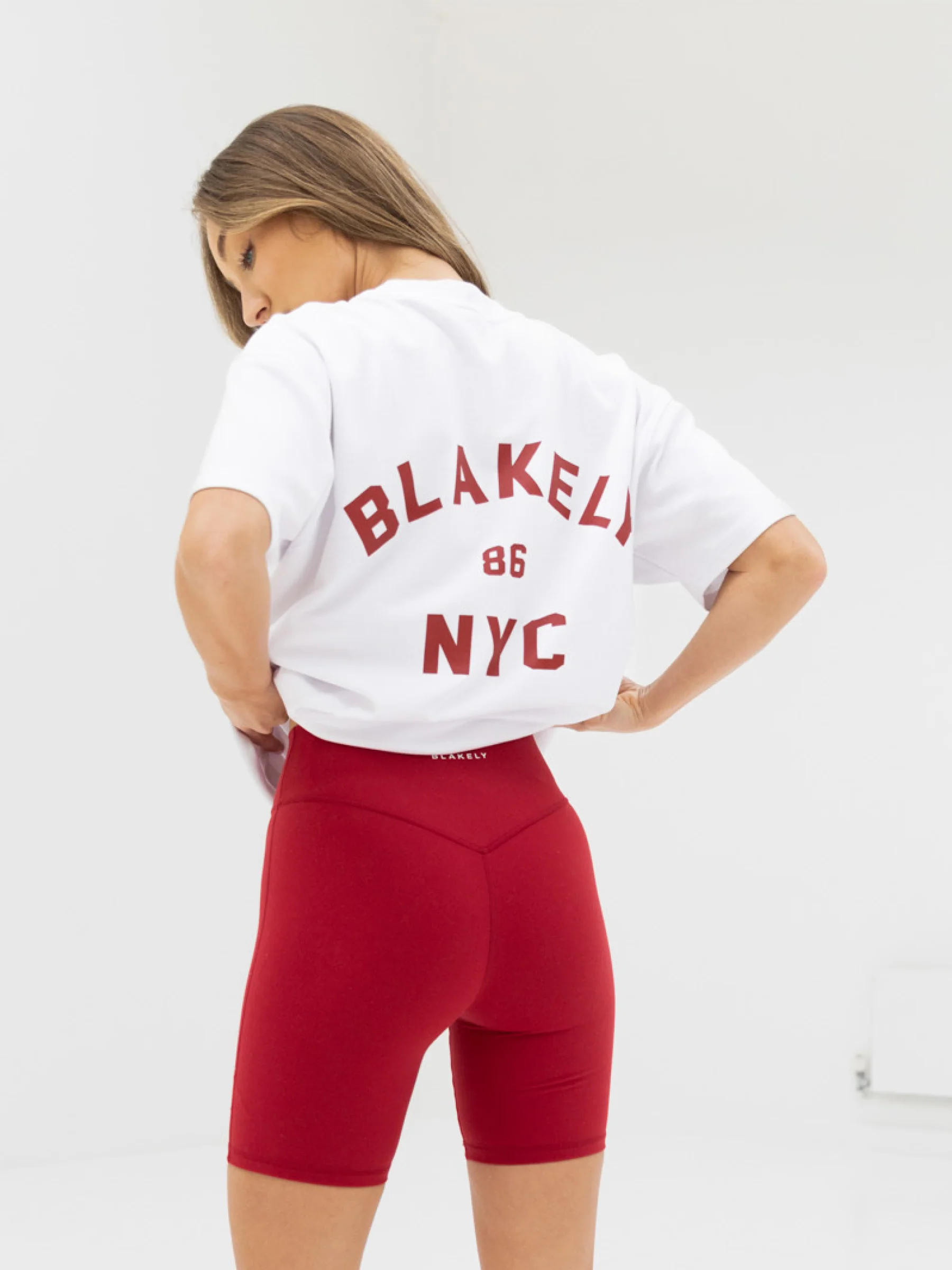 NYC Oversized T-Shirt - White & Cherry Red - Image 7