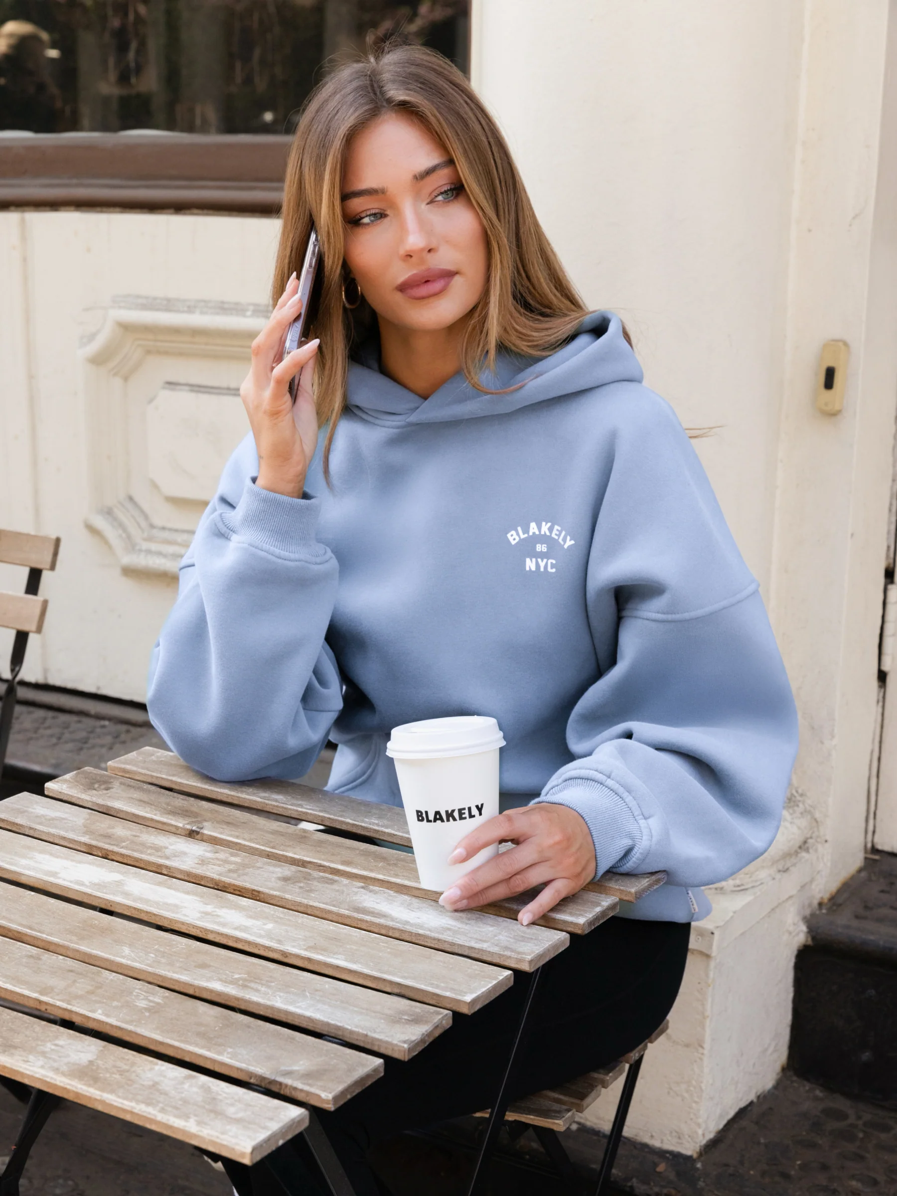 NYC Oversized Hoodie - Cloudy Blue - Image 6
