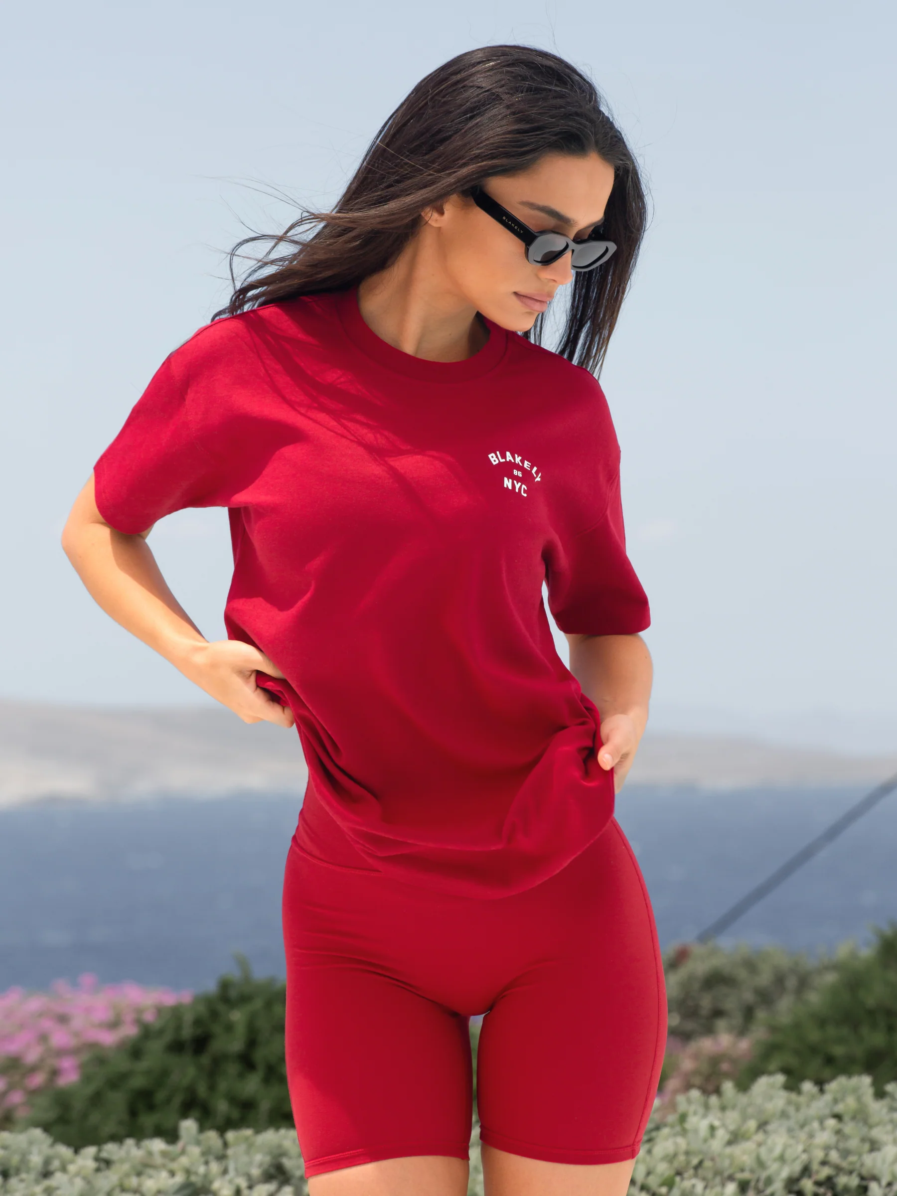 NYC Oversized T-Shirt - Cherry Red - Image 3