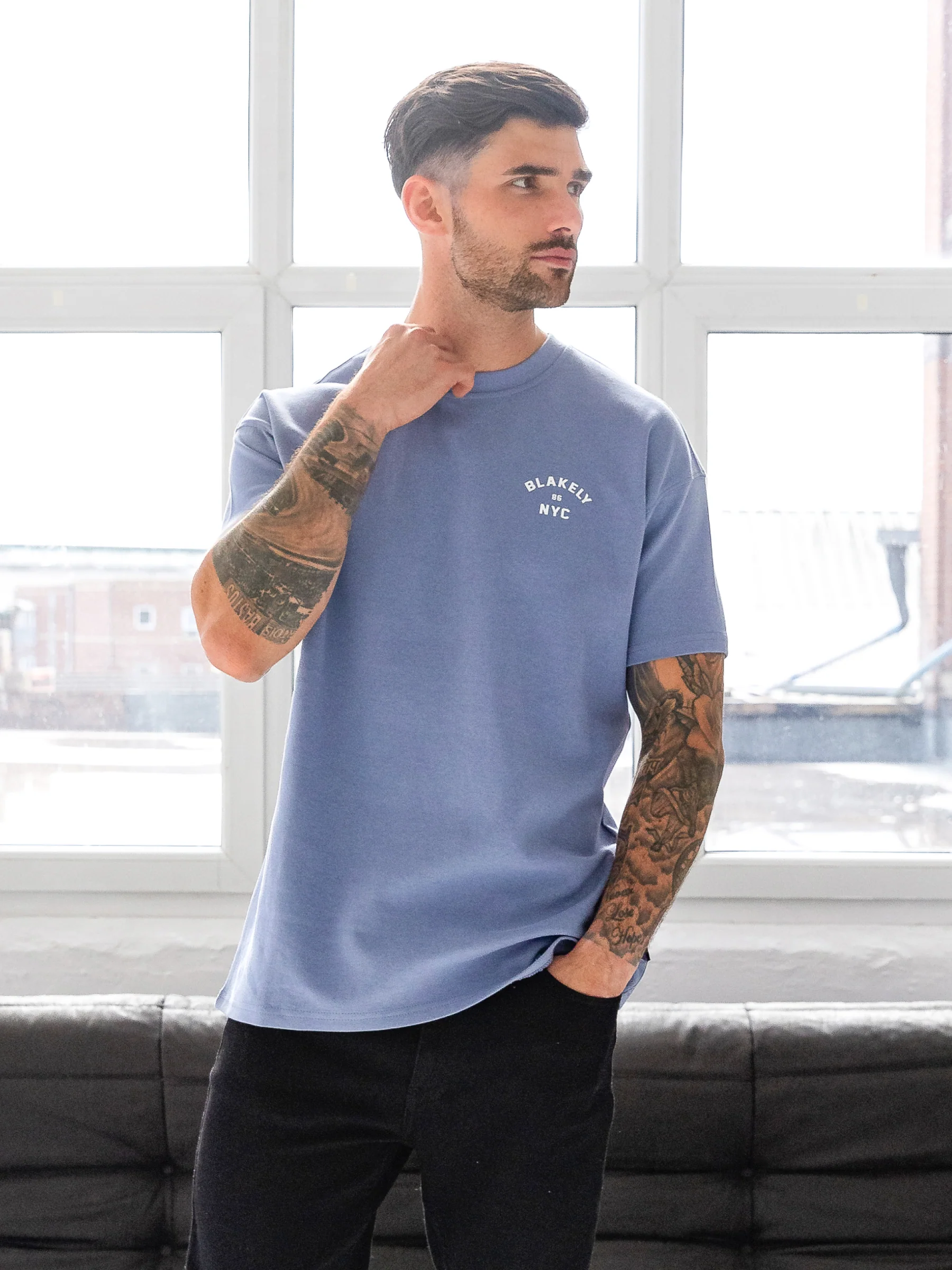 NYC Relaxed T-Shirt - Cloudy Blue - Image 5