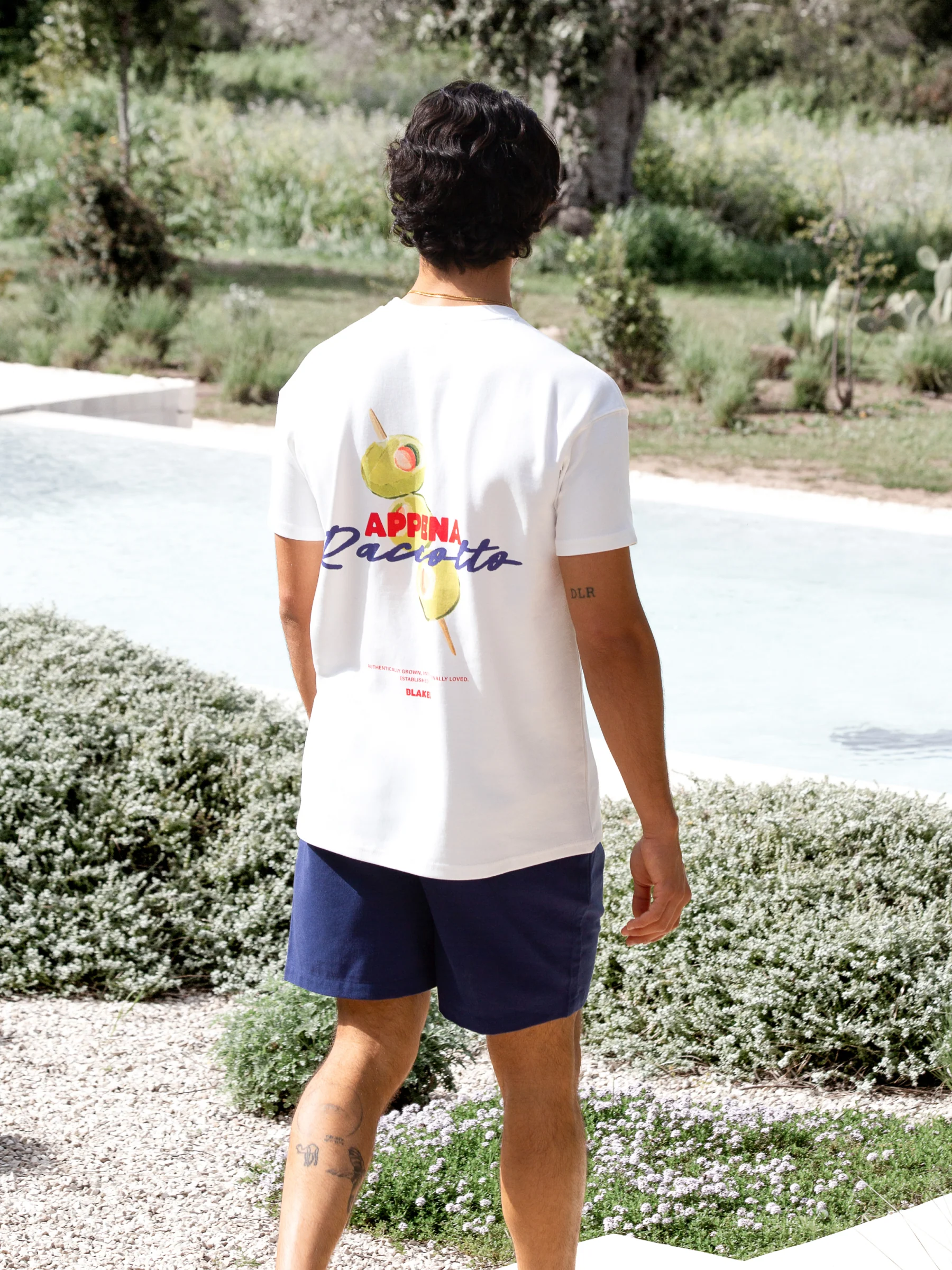 Olive Print Relaxed T-Shirt - White - Image 3