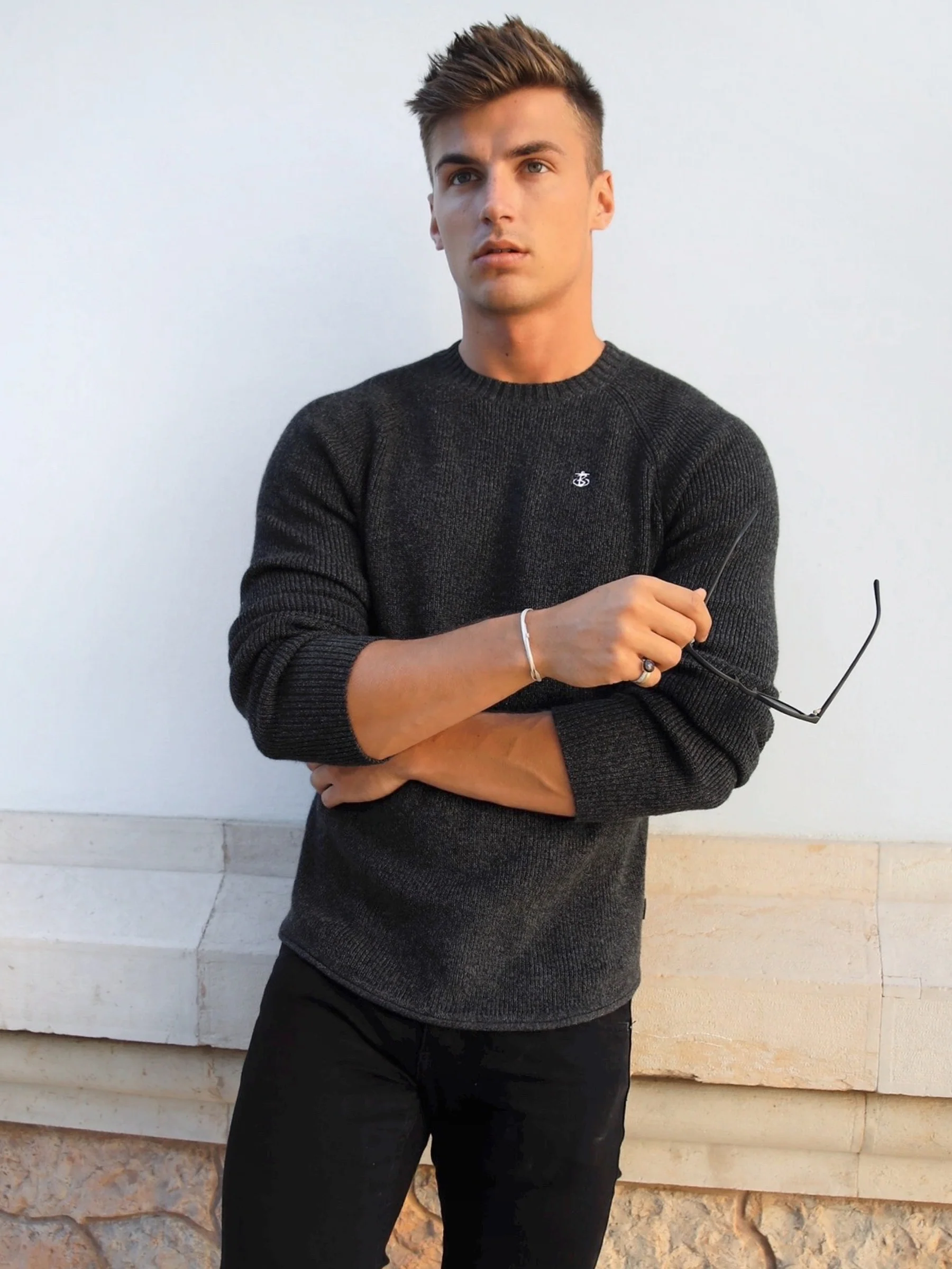 Olton Knit Jumper - Dark Grey - Image 2