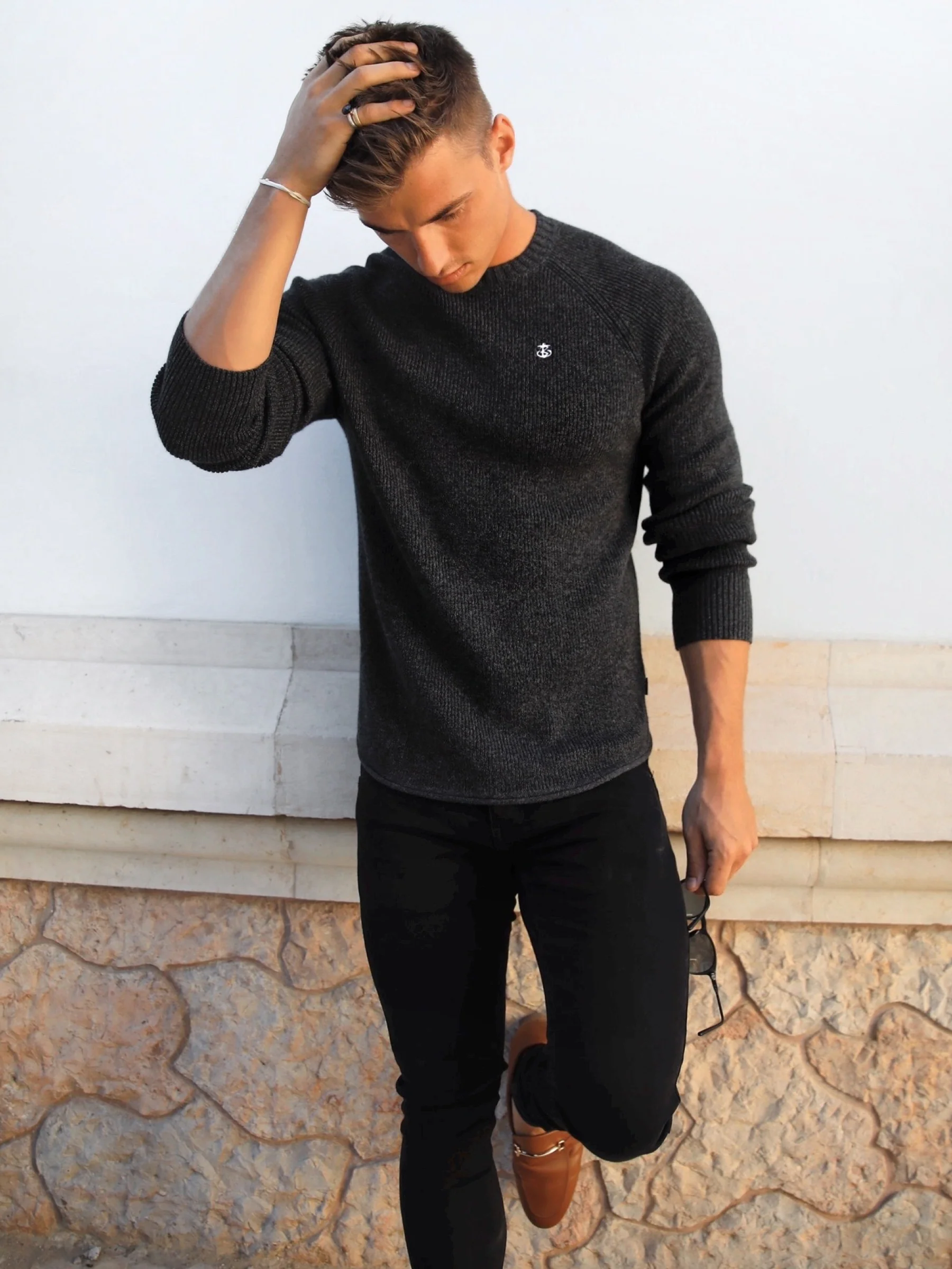 Olton Knit Jumper - Dark Grey - Image 4