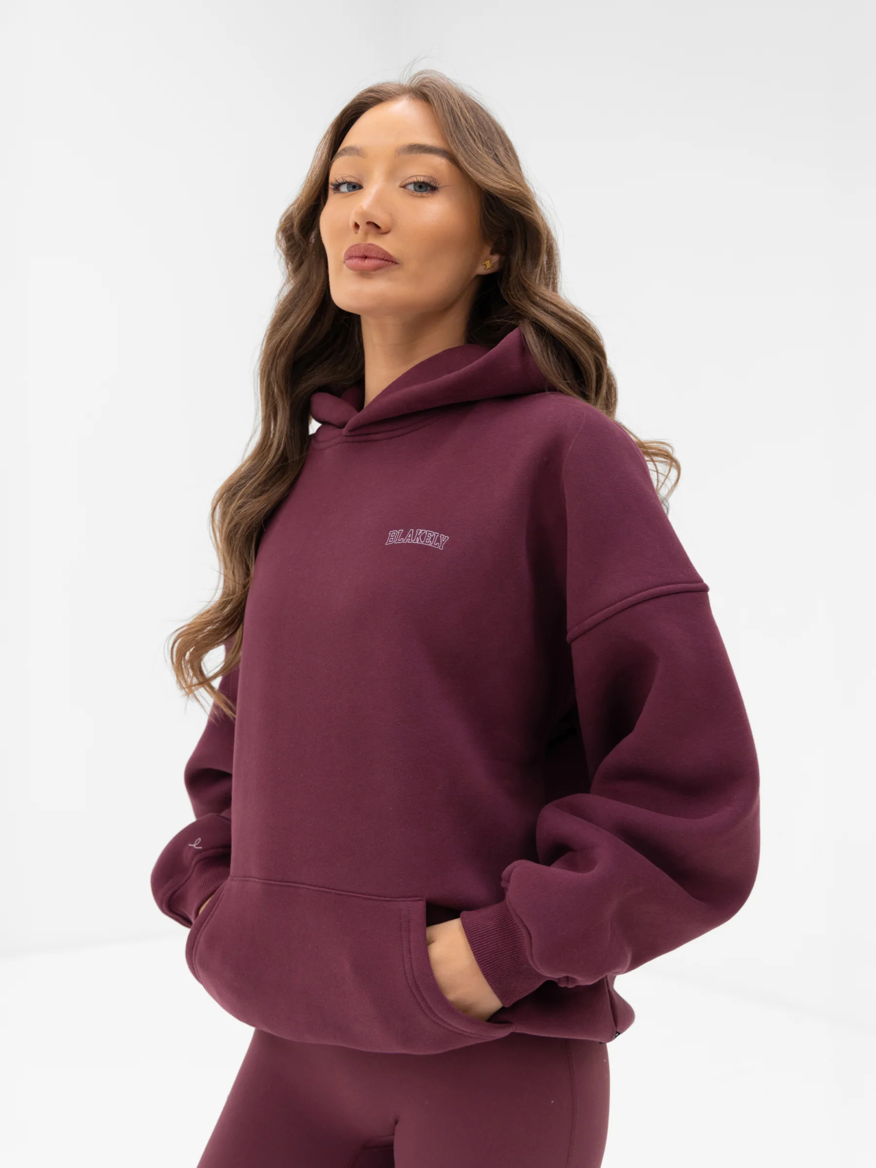 Outline Heritage Oversized Hoodie - Old Burgundy - Image 5