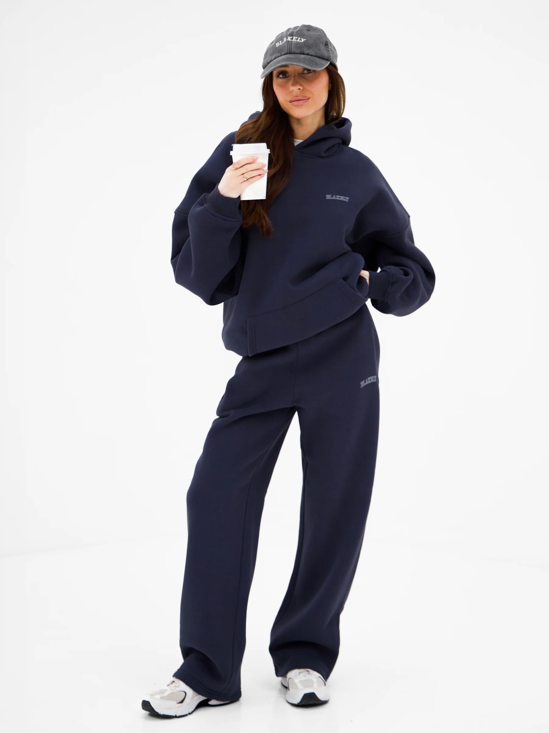 Outline Heritage Oversized Hoodie - True Navy - Image 3