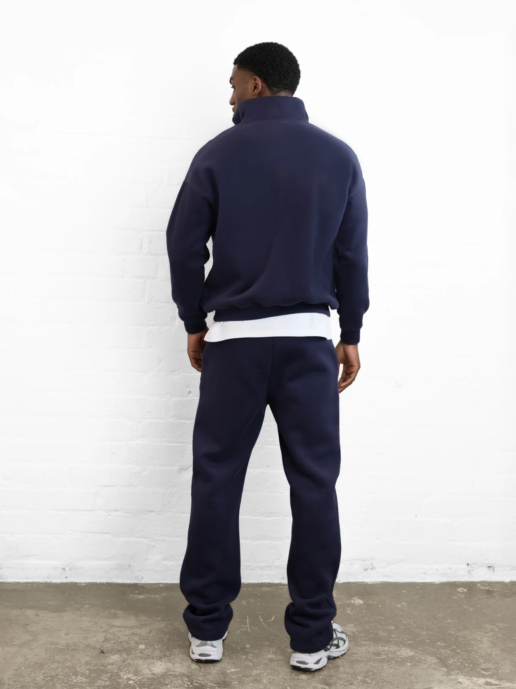 Outline Varsity 1/4 Zip Up Jumper - True Navy - Image 4