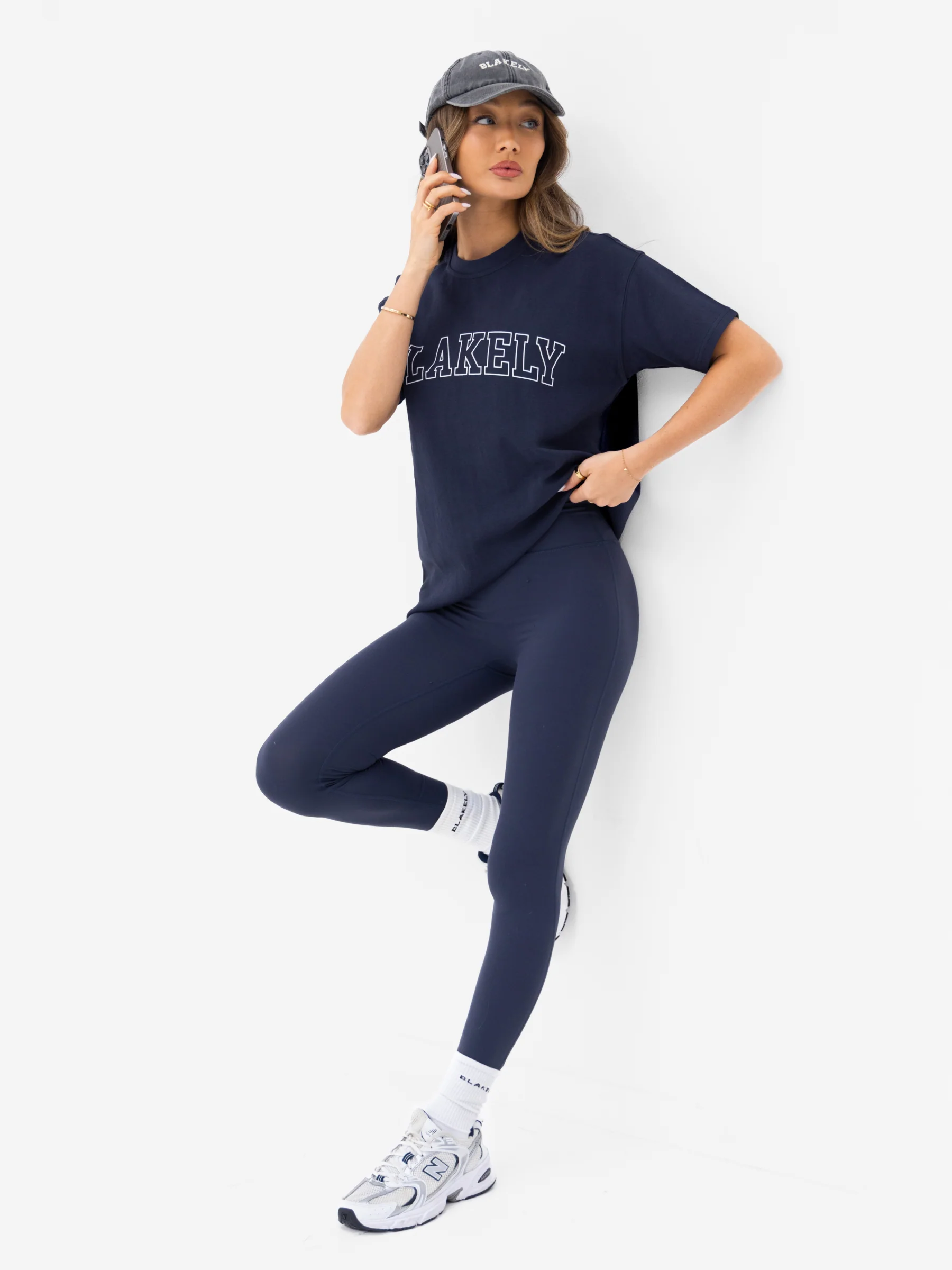 Outline Varsity Oversized T-Shirt - True Navy - Image 3