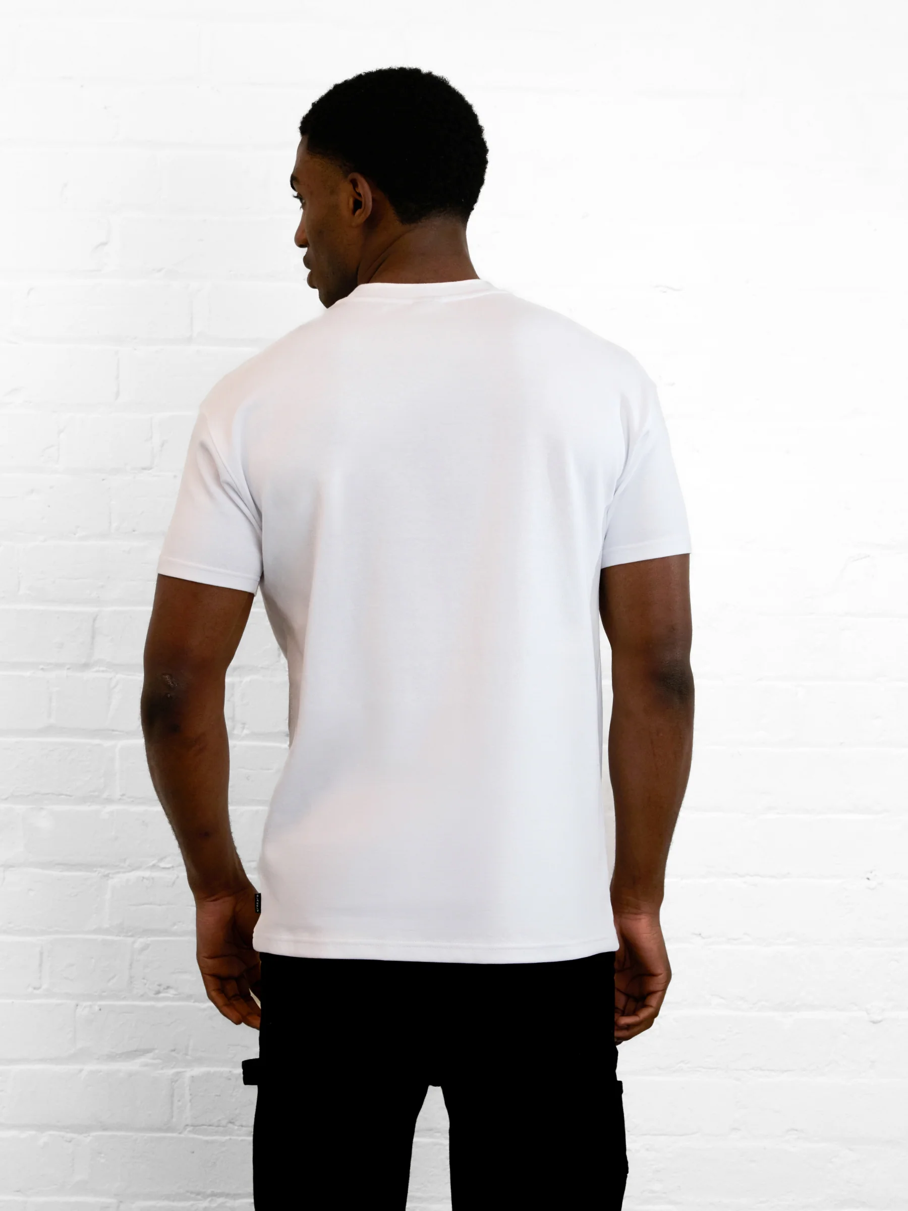 Outline Varsity Relaxed T-Shirt - White & Old Burgundy - Image 2