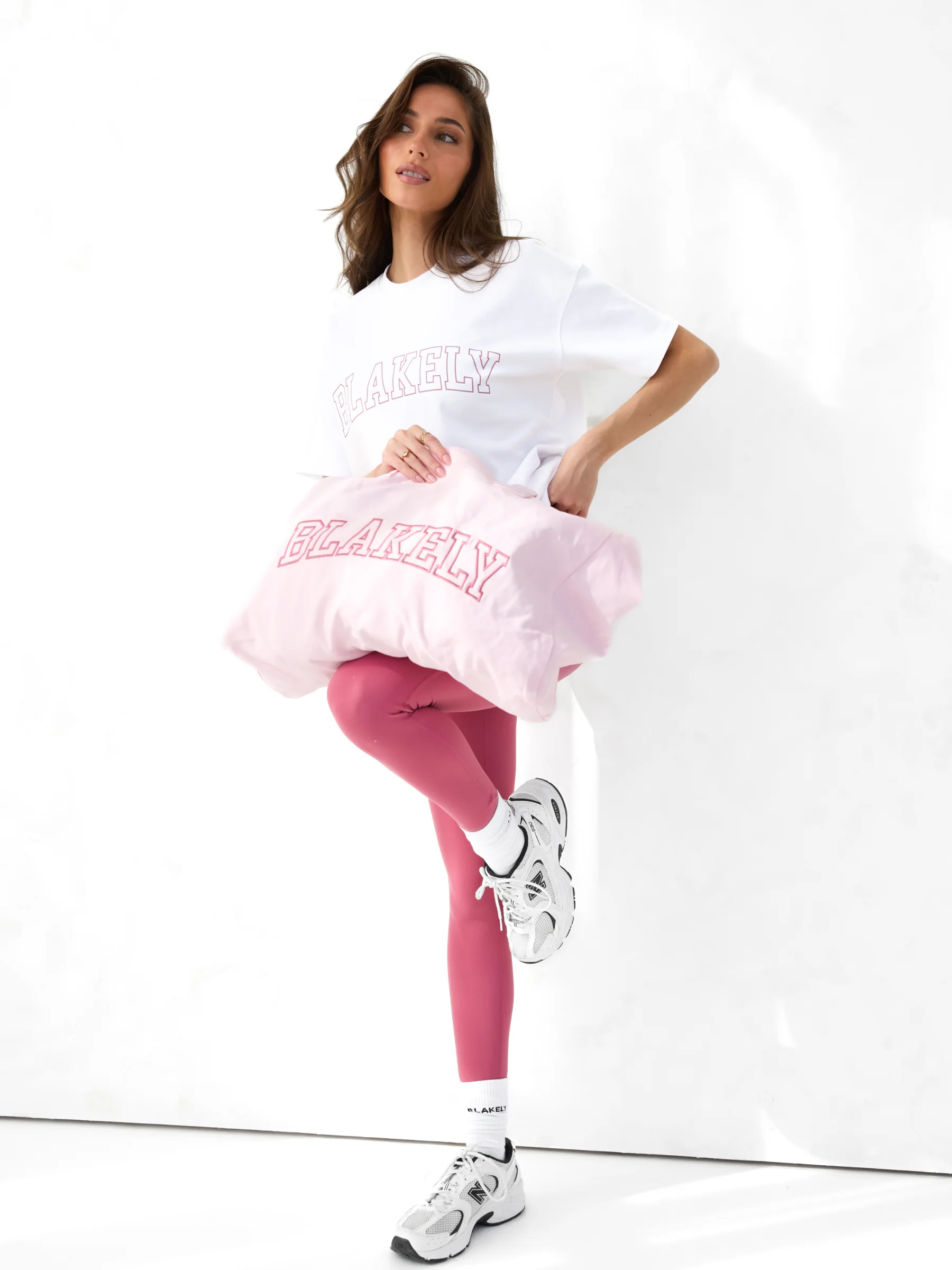 Outline Varsity Tote Bag - Blush Pink - Image 2