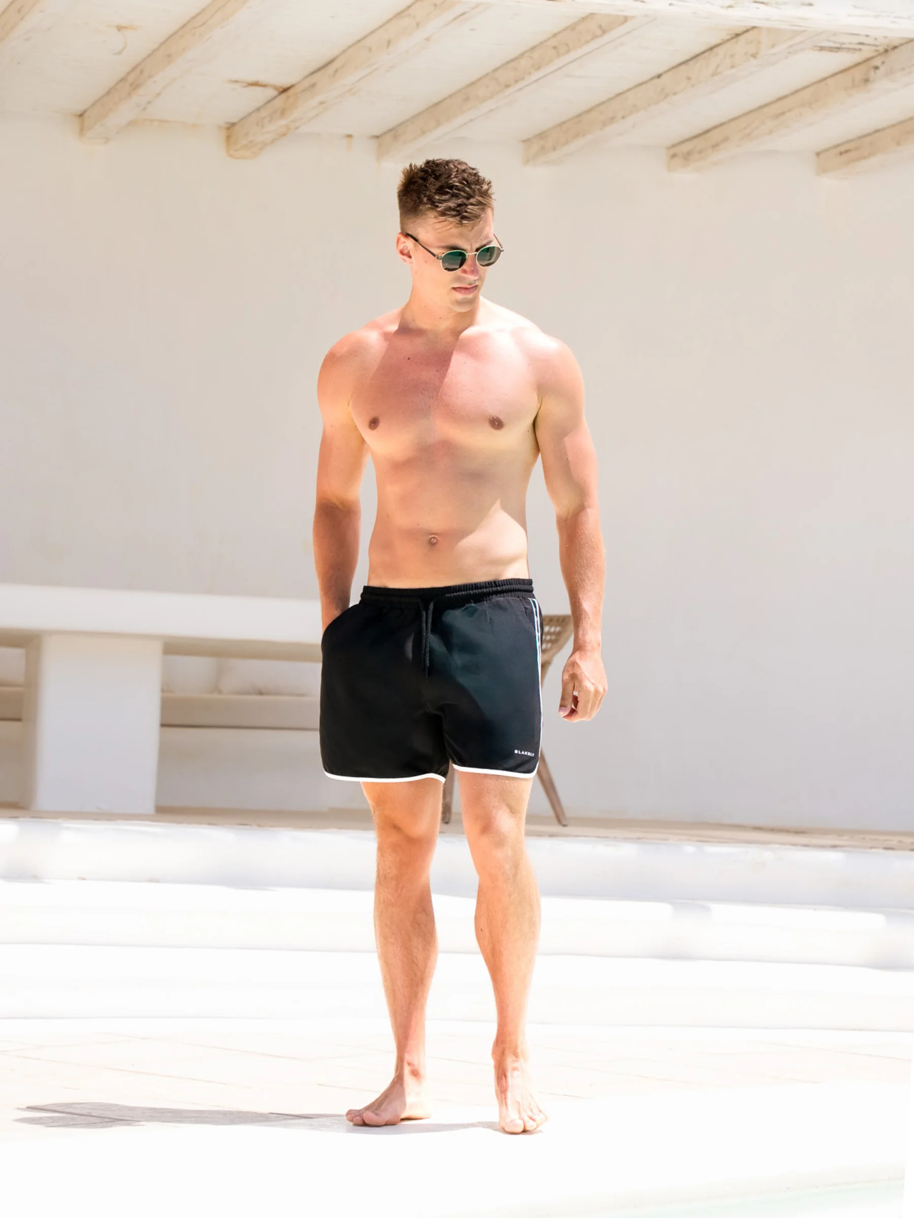 Panel Swim Shorts - Black - Image 3