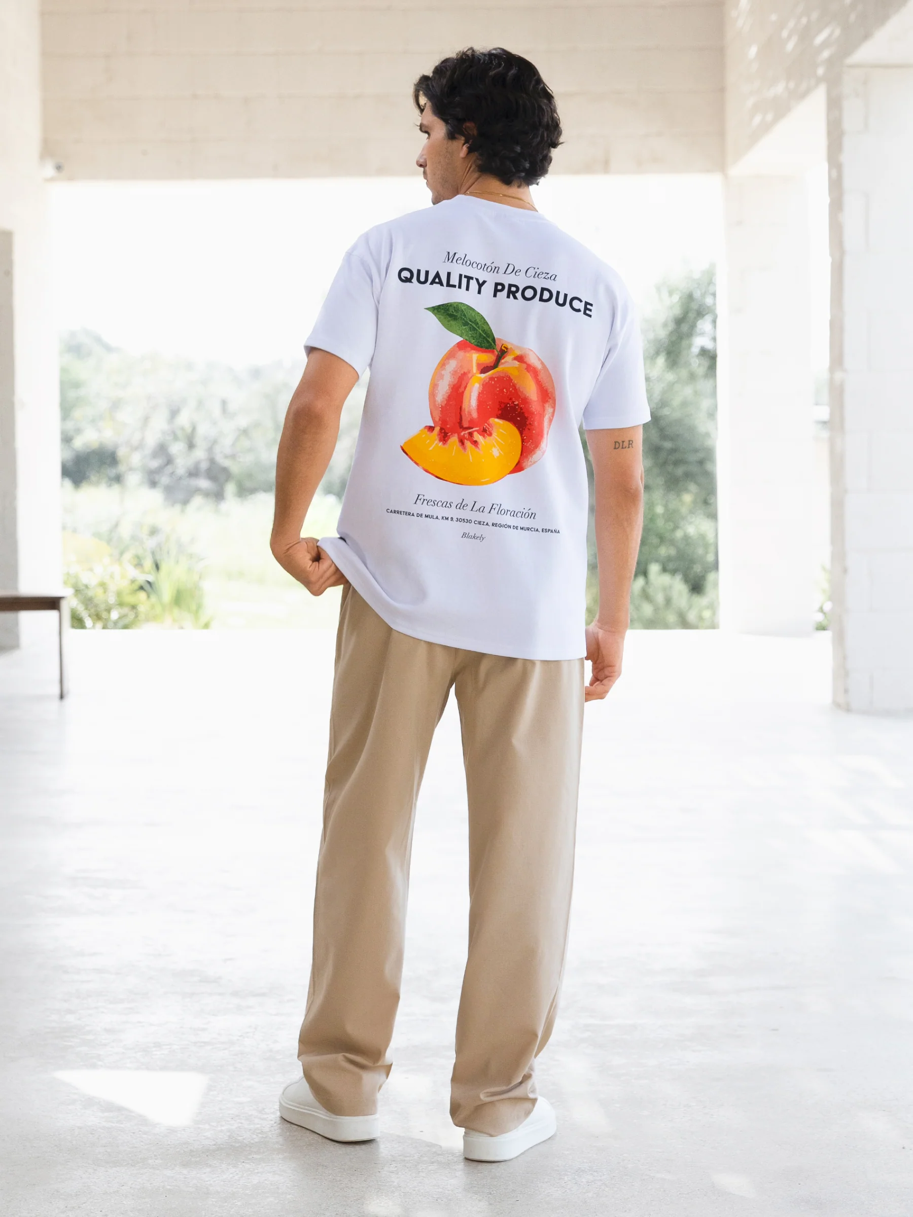Peach Print Relaxed T-Shirt - White - Image 5