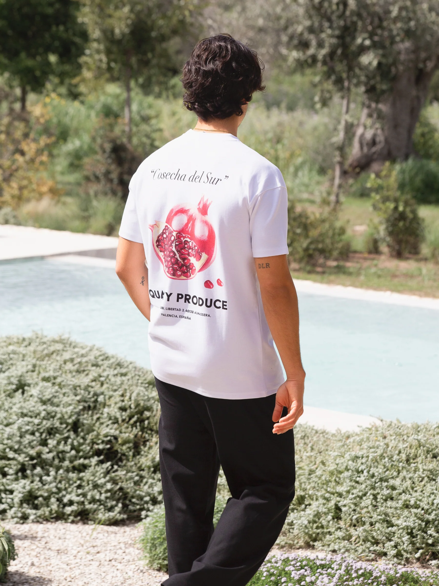 Pomegranate Print Relaxed T-Shirt - White - Image 2