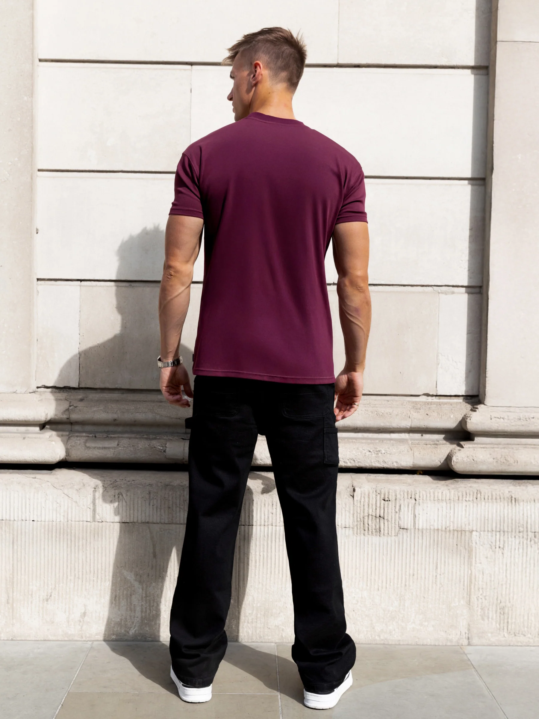 Raife Relaxed T-Shirt - Burgundy - Image 4
