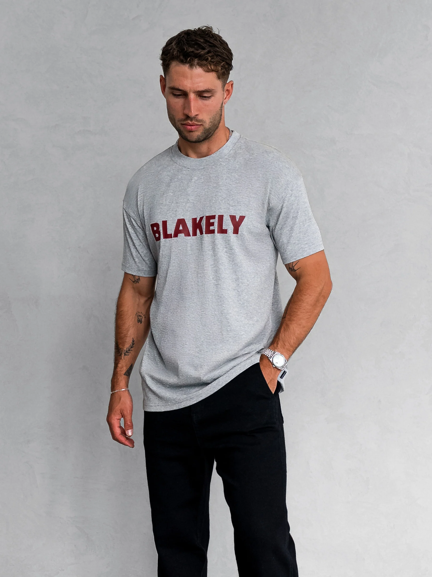 Raife Relaxed T-Shirt - Marl Grey - Image 5