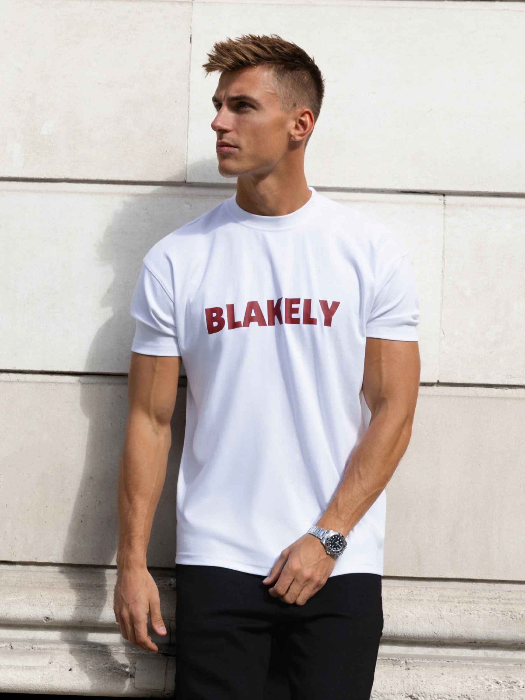 Raife Relaxed T-Shirt - White & Red
