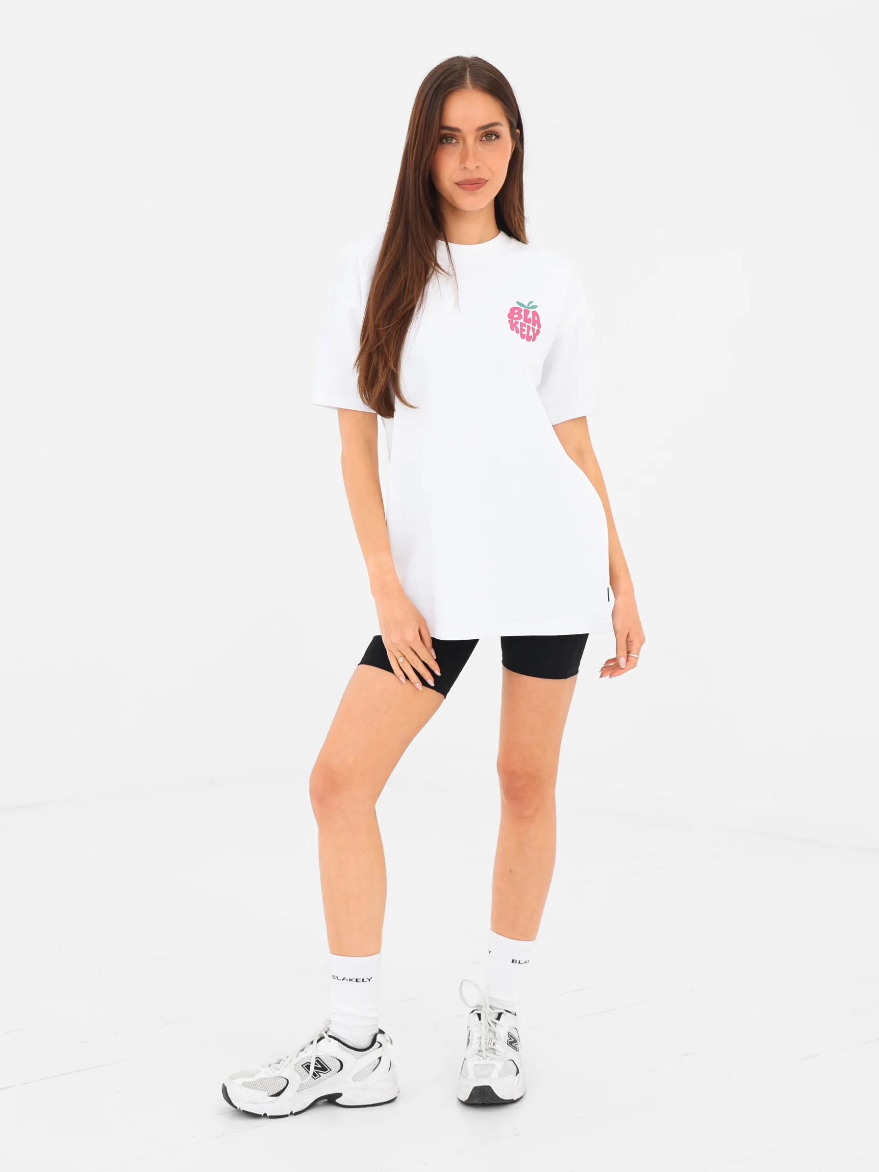 Raspberry Bubble Print Oversized T-Shirt - White - Image 3