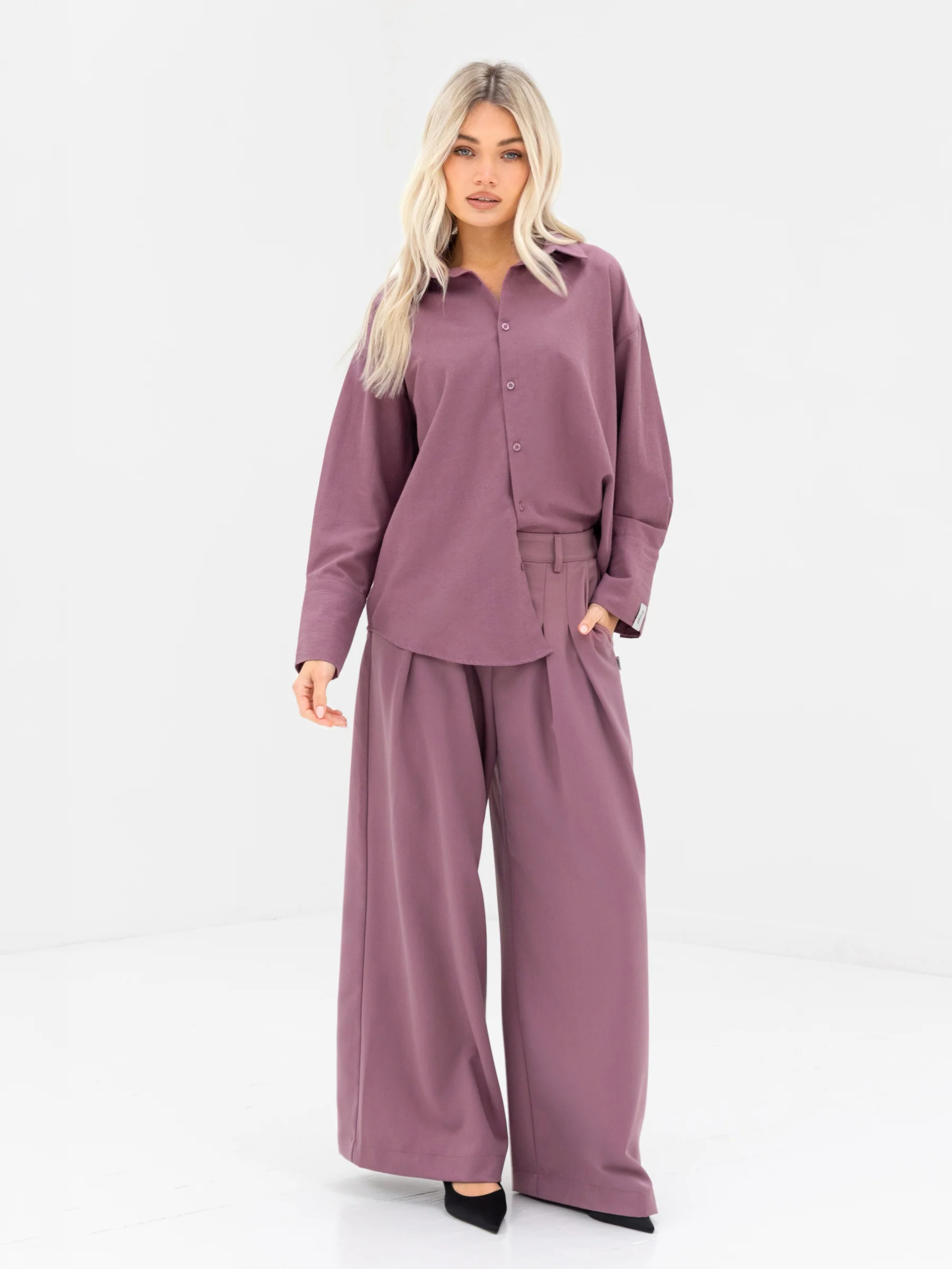 Sabrina Oversized Shirt - Dusty Rose - Image 3
