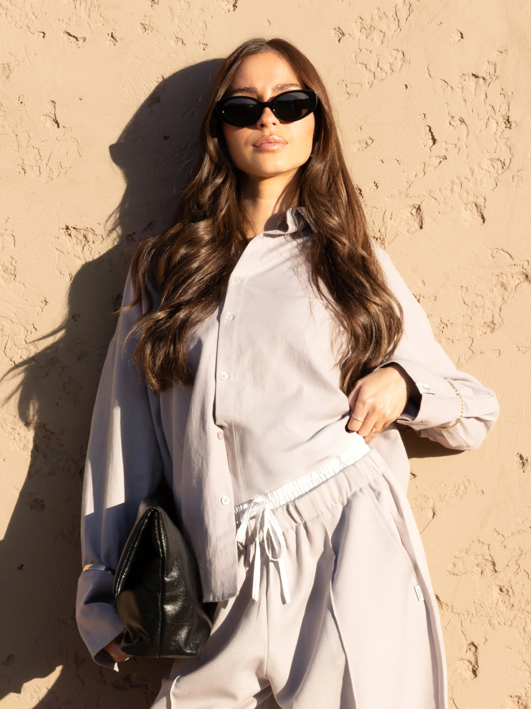 Sabrina Oversized Shirt - Pebble - Image 2