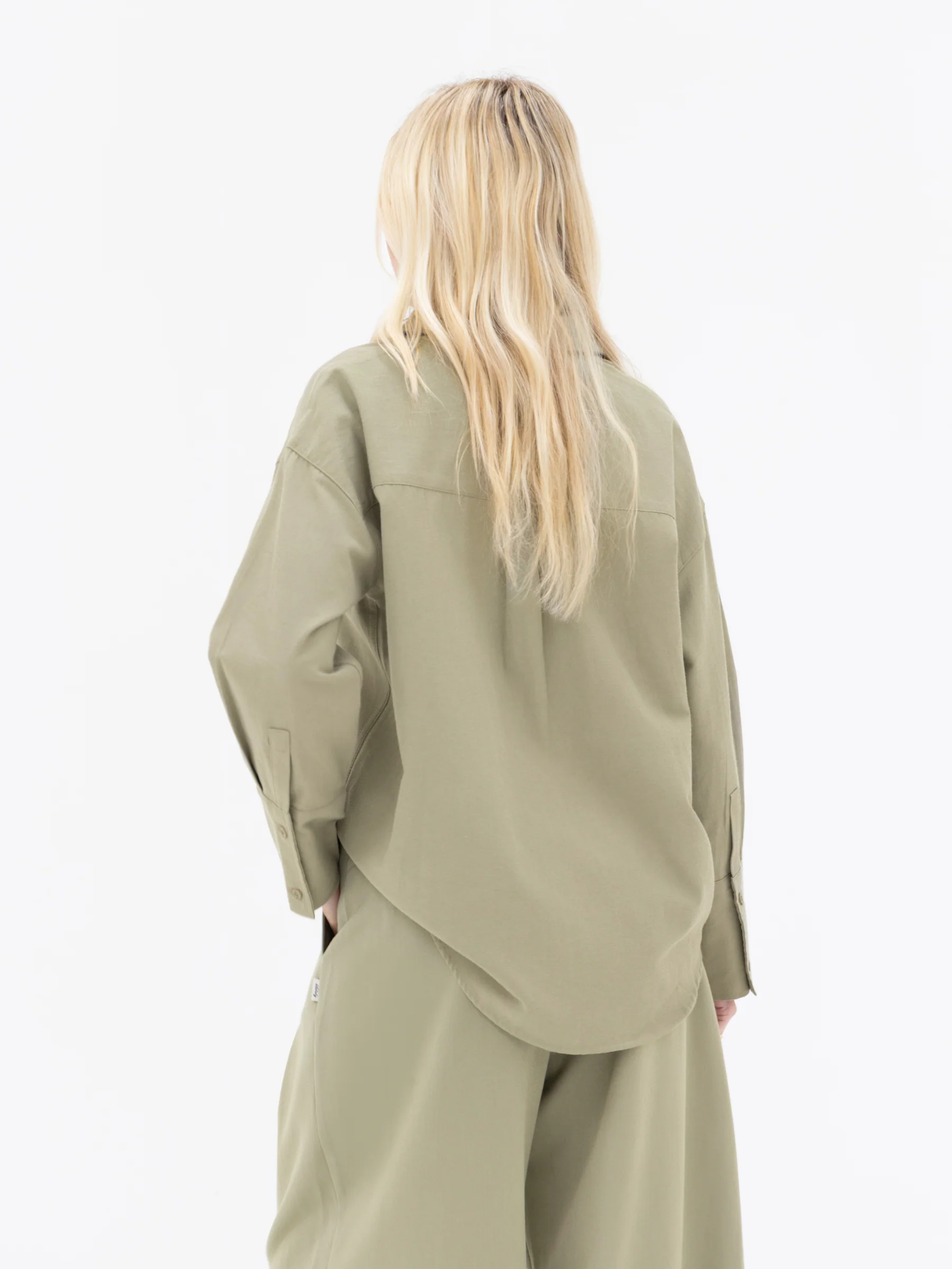 Sabrina Oversized Shirt - Warm Olive - Image 2