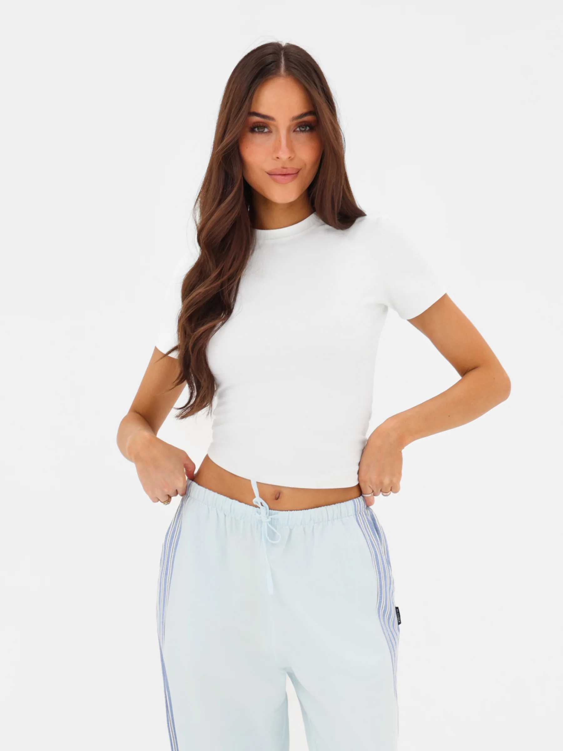 Sammy Stripe Trousers - Light Blue - Image 2