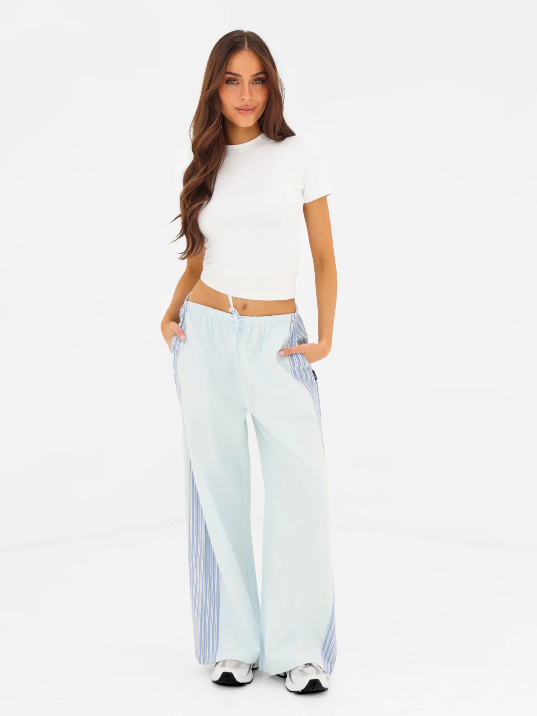 Sammy Stripe Trousers - Light Blue - Image 4