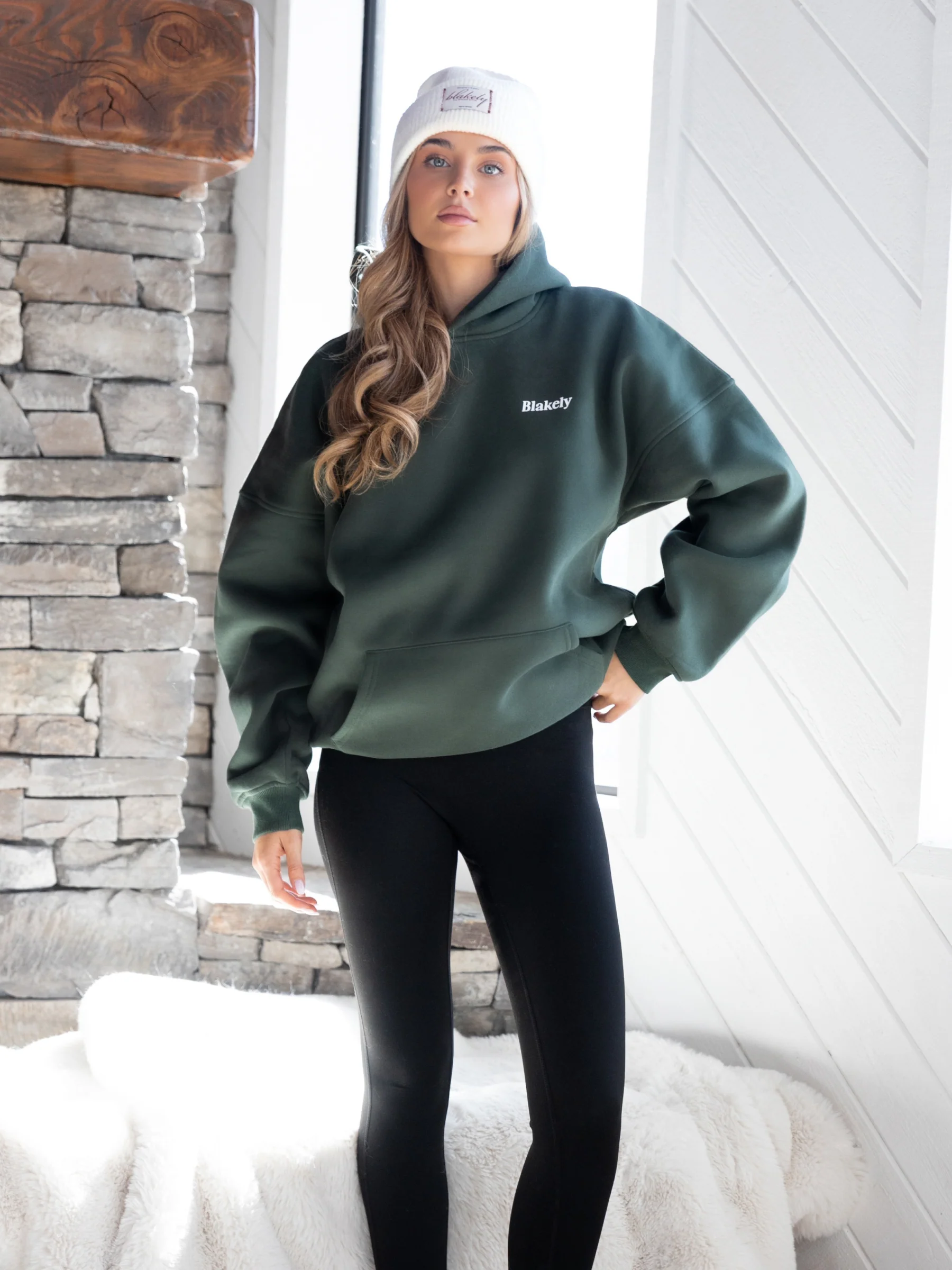 Saskia Oversized Hoodie - Dark Green - Image 6