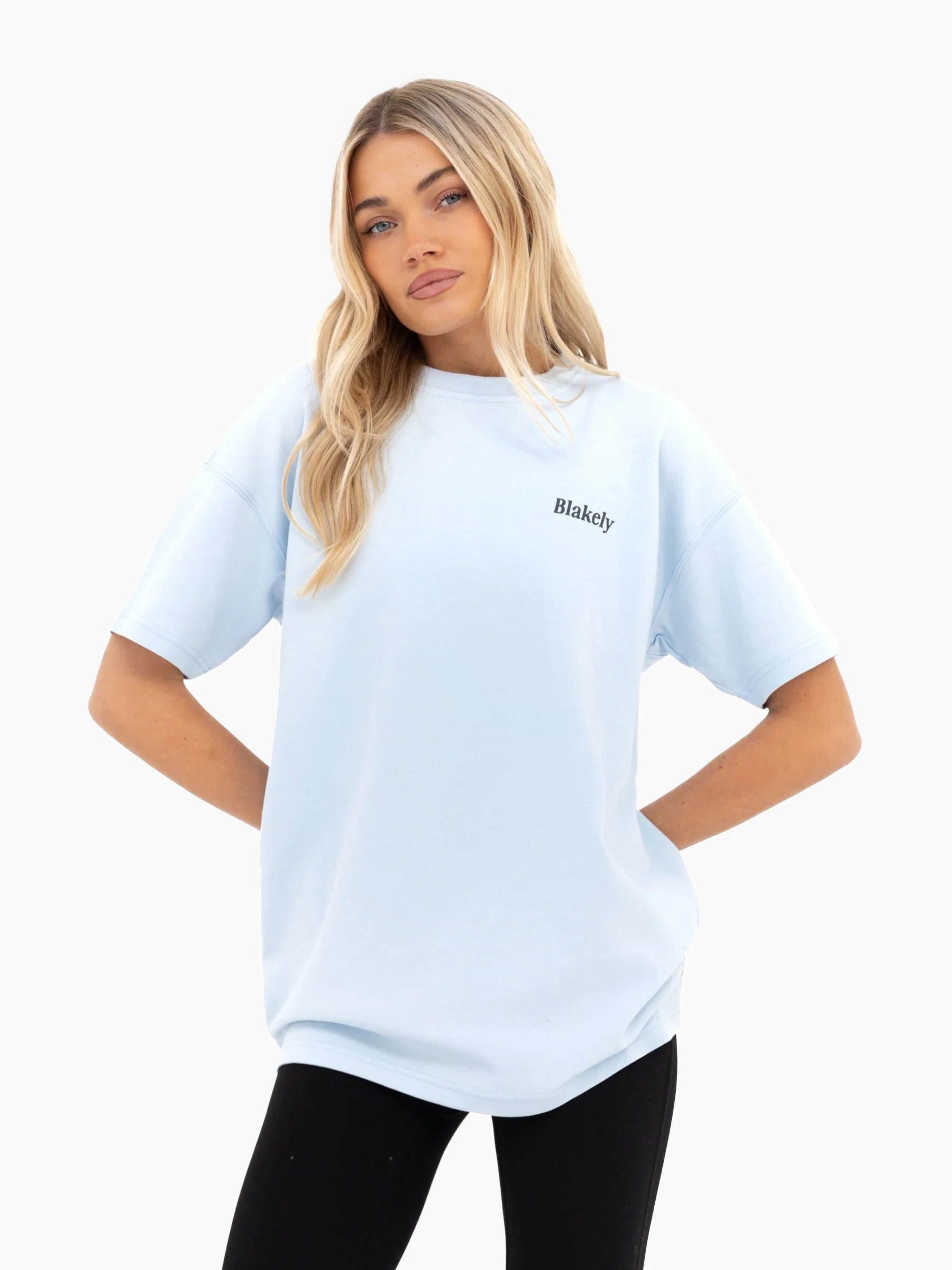 Saskia Oversized T-Shirt - Soft Blue - Image 2