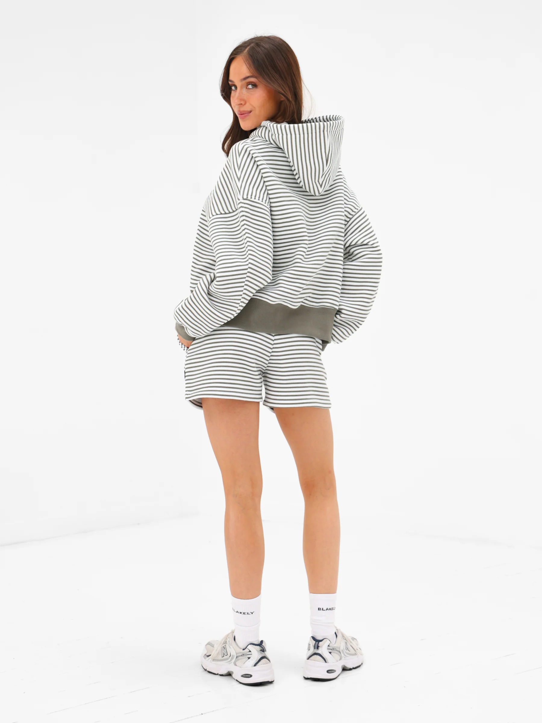 Shay Striped Hoodie - Safari Green - Image 4