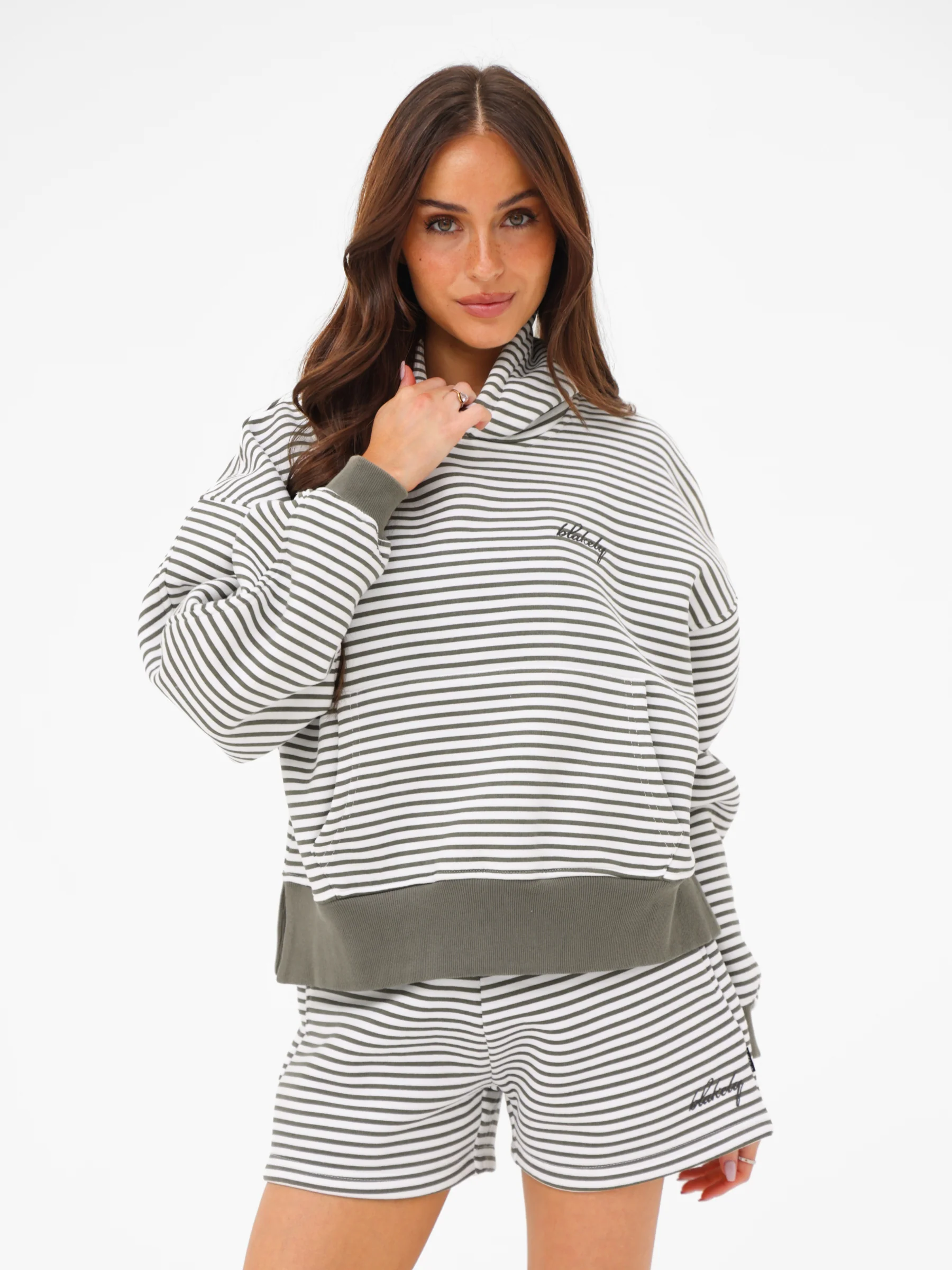 Shay Striped Hoodie - Safari Green - Image 6