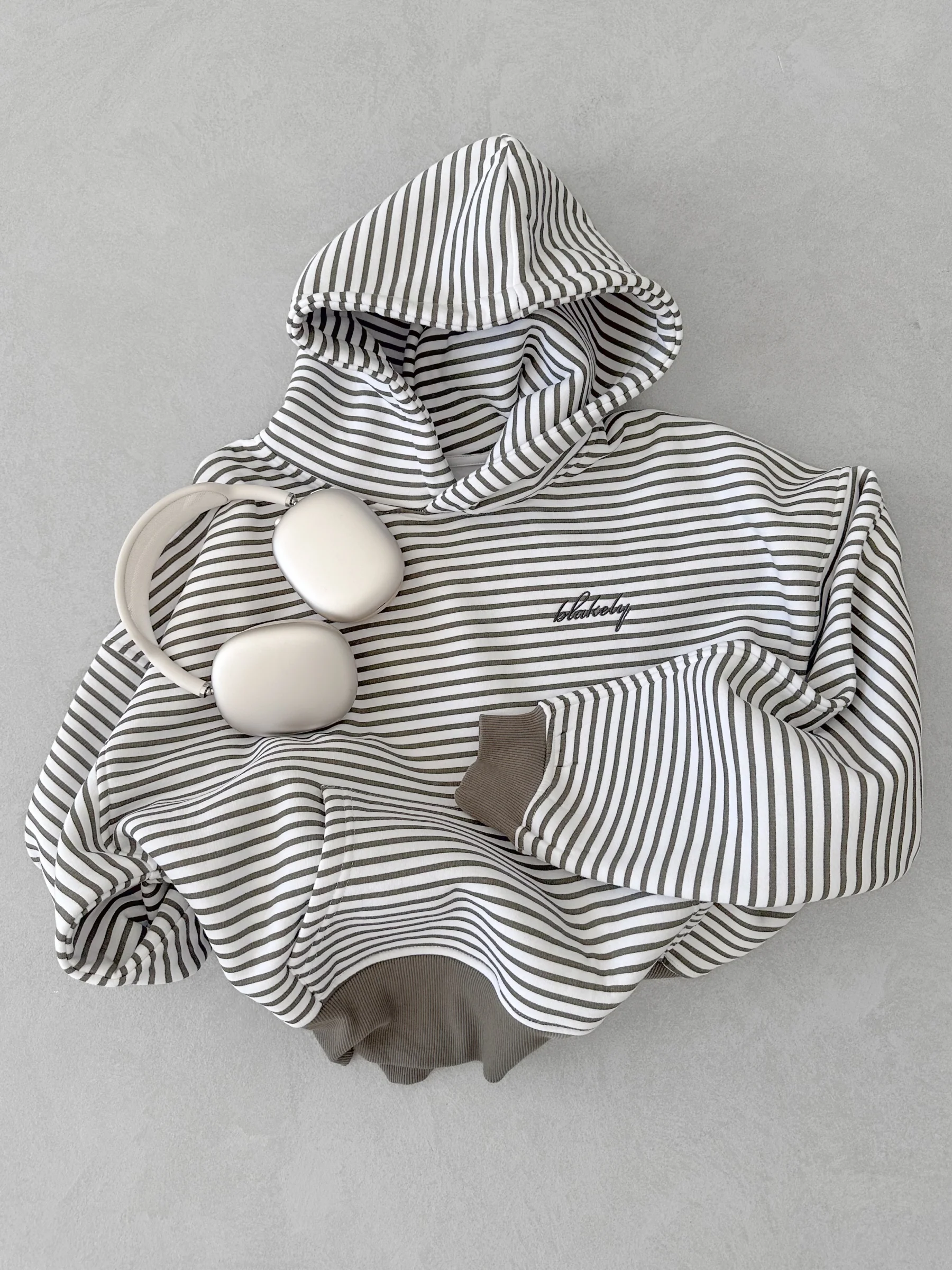 Shay Striped Hoodie - Safari Green - Image 8
